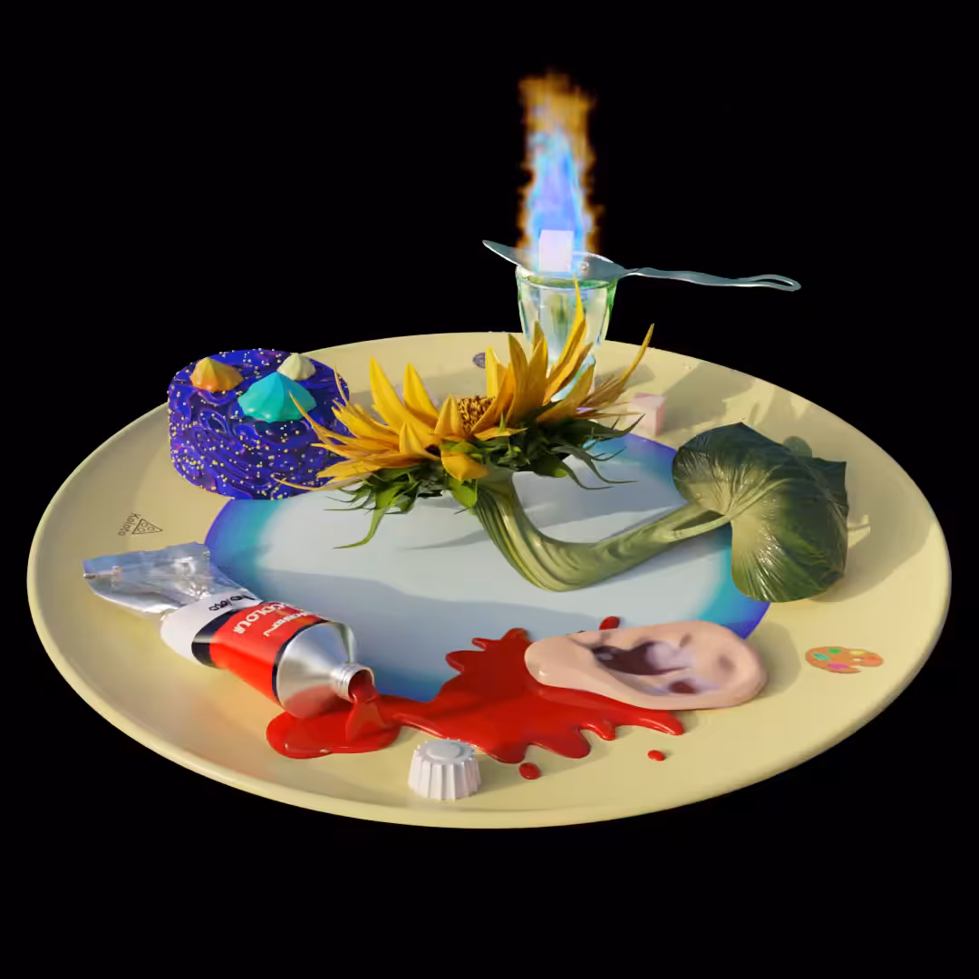 Sculpt plate "Plate with Van Gogh's things" by Koloto
