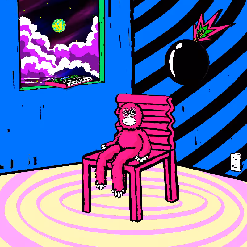 pink chair in the blue room #44