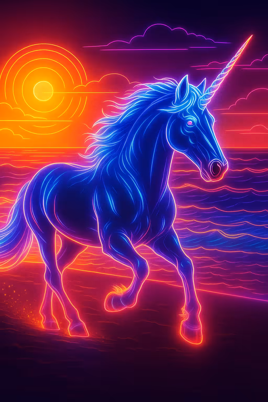 Neon Dreamscape Unicorn