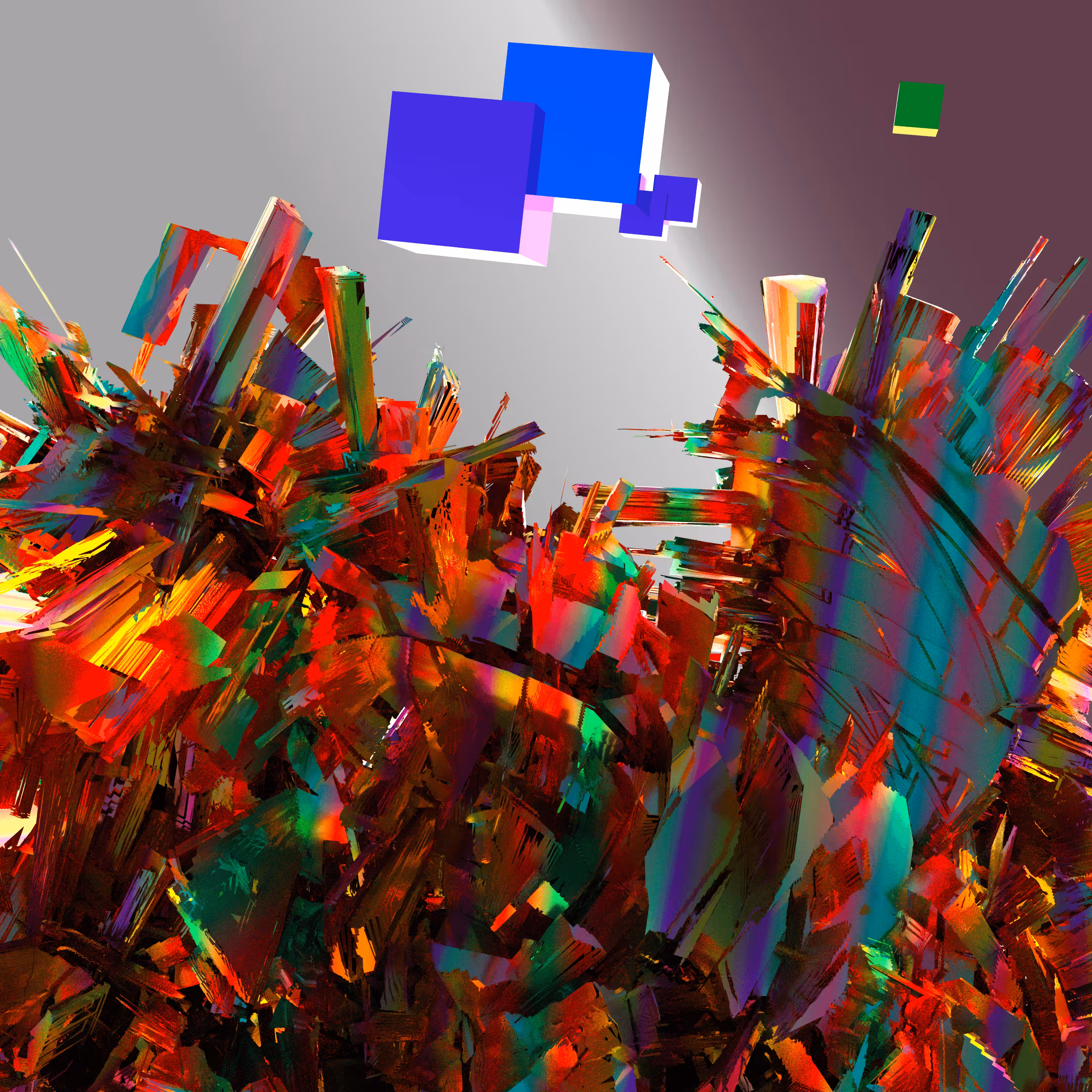 Abstractavaganza 50 "Once upon a time little and big cubes found peace"