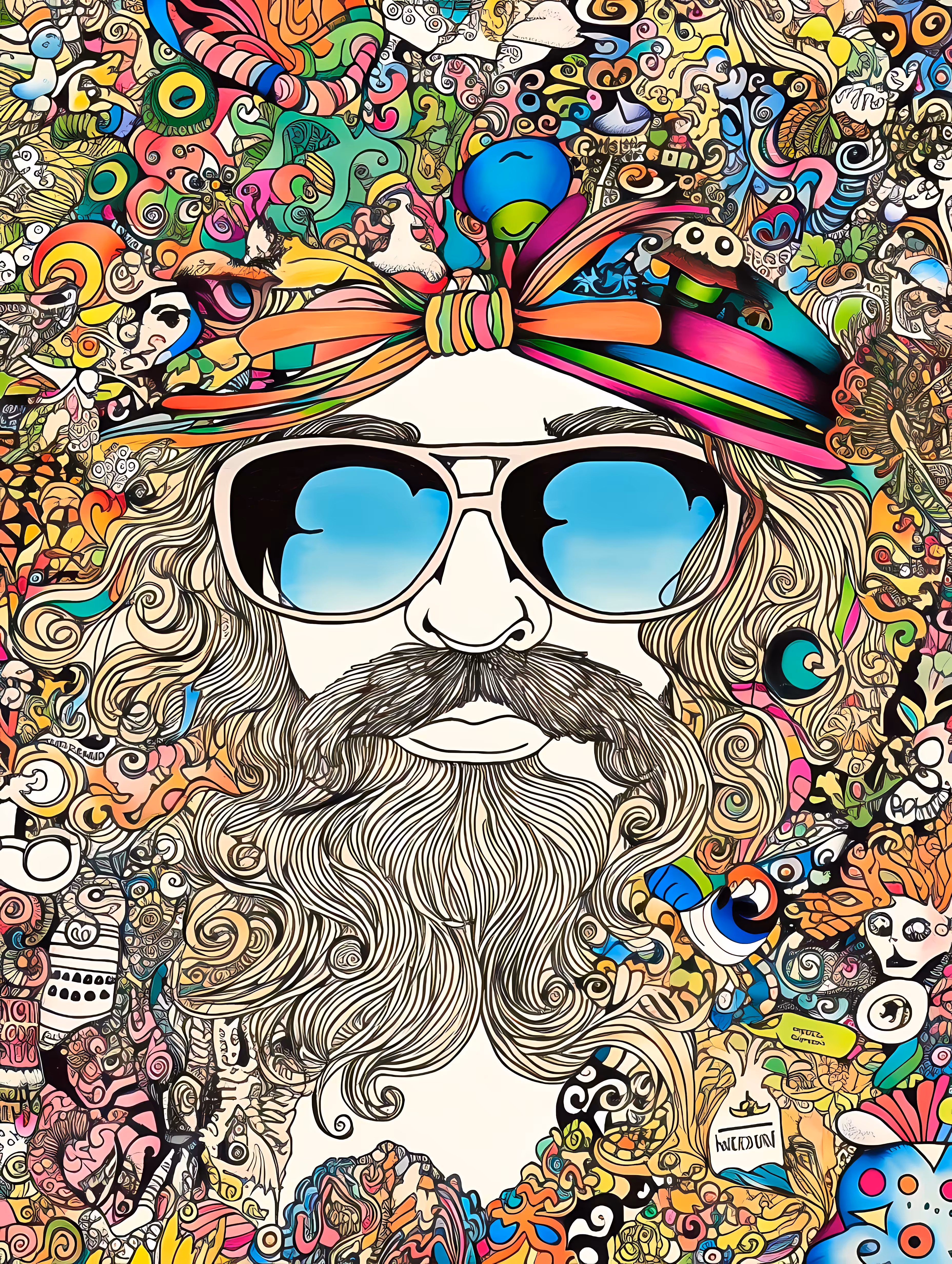 Doodle Hippies 70s #12