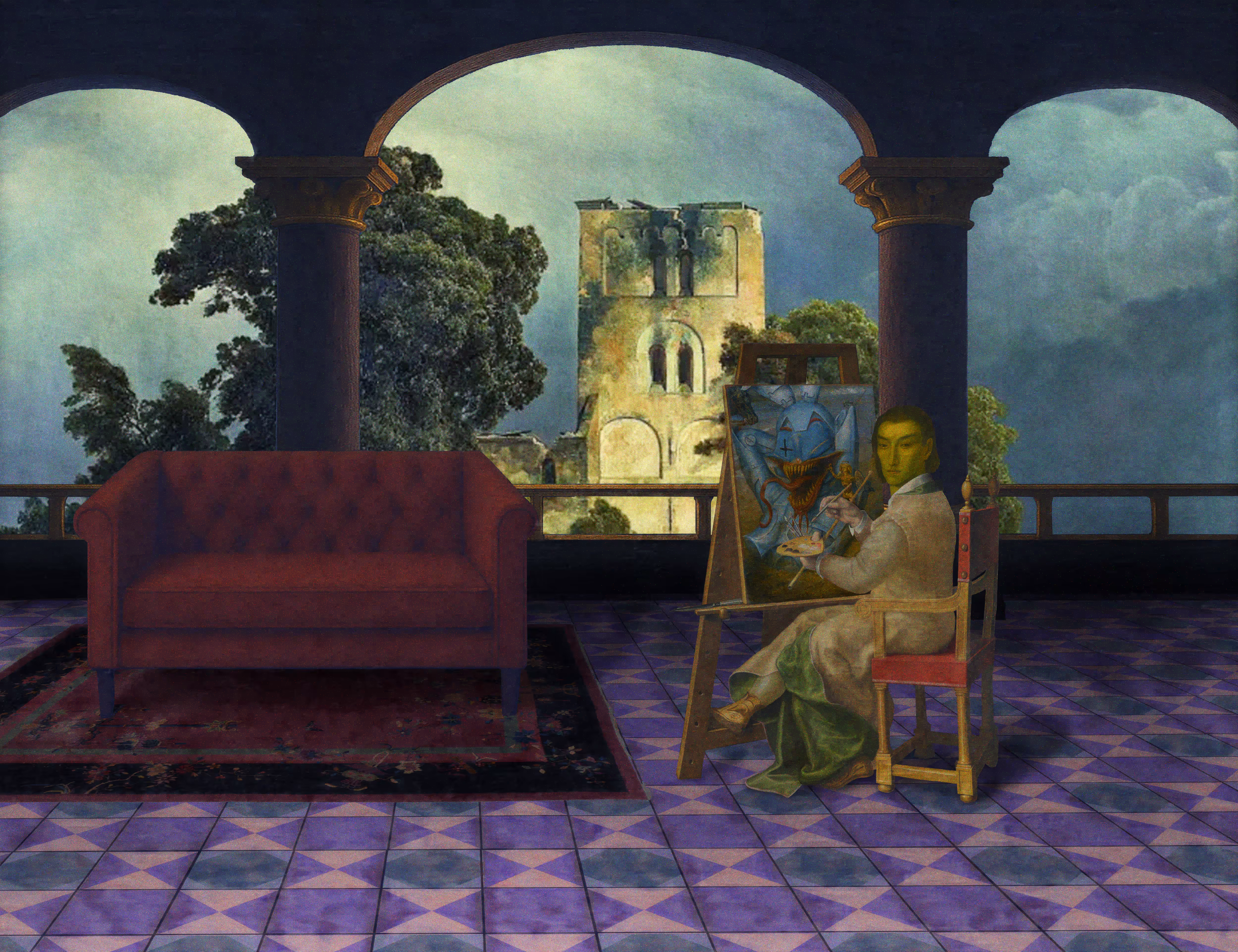 The Pilgrim's Living Room Crucifixion; Mona Lisa Hyper-Gamble by Parker Ito