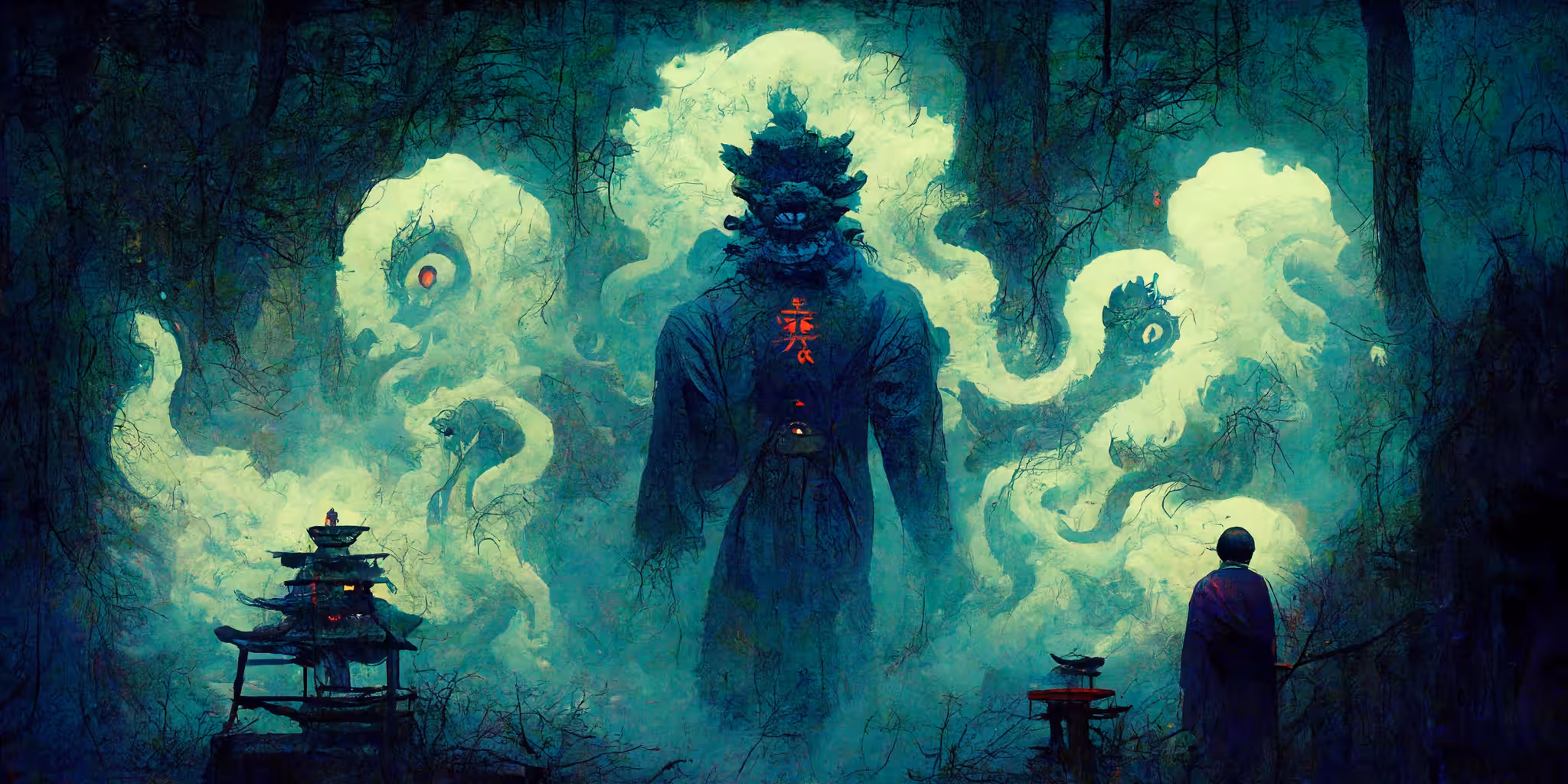 Evil Person Being Corrupted by Yokai