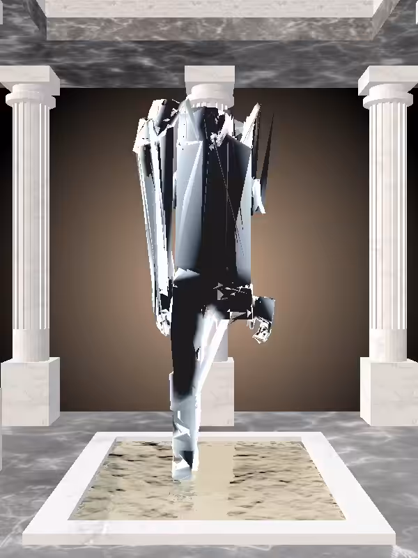 HeavenComputer: The Jumping Luminescent Chrome Woman #5422