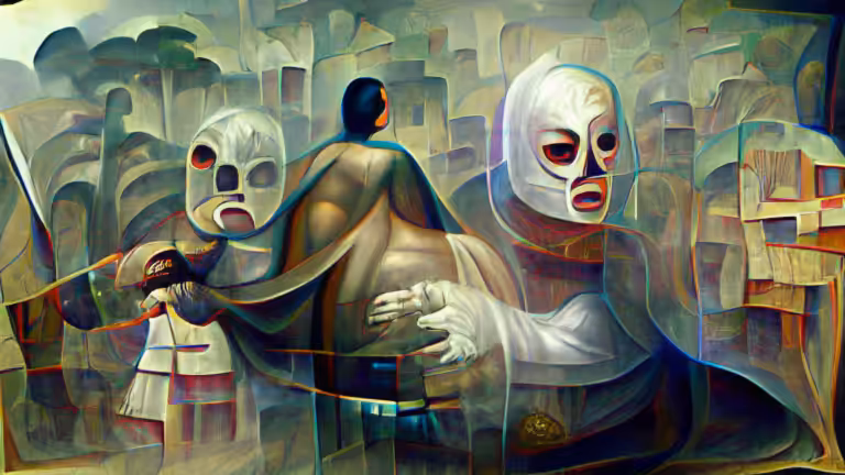 el Santo contra las momias by Luis Eduardo blackaller (pixray_genesis)