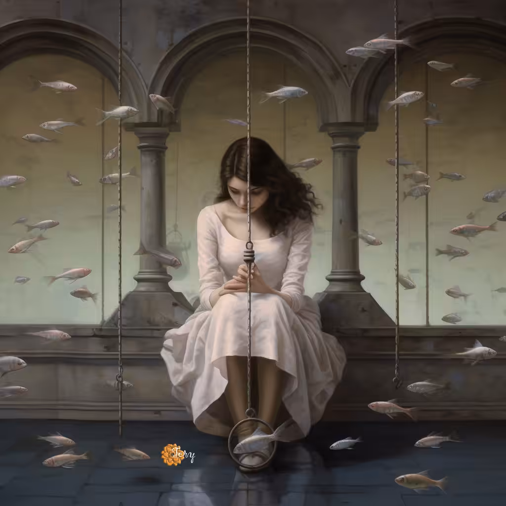 Girl Underwater: Fish on Foot