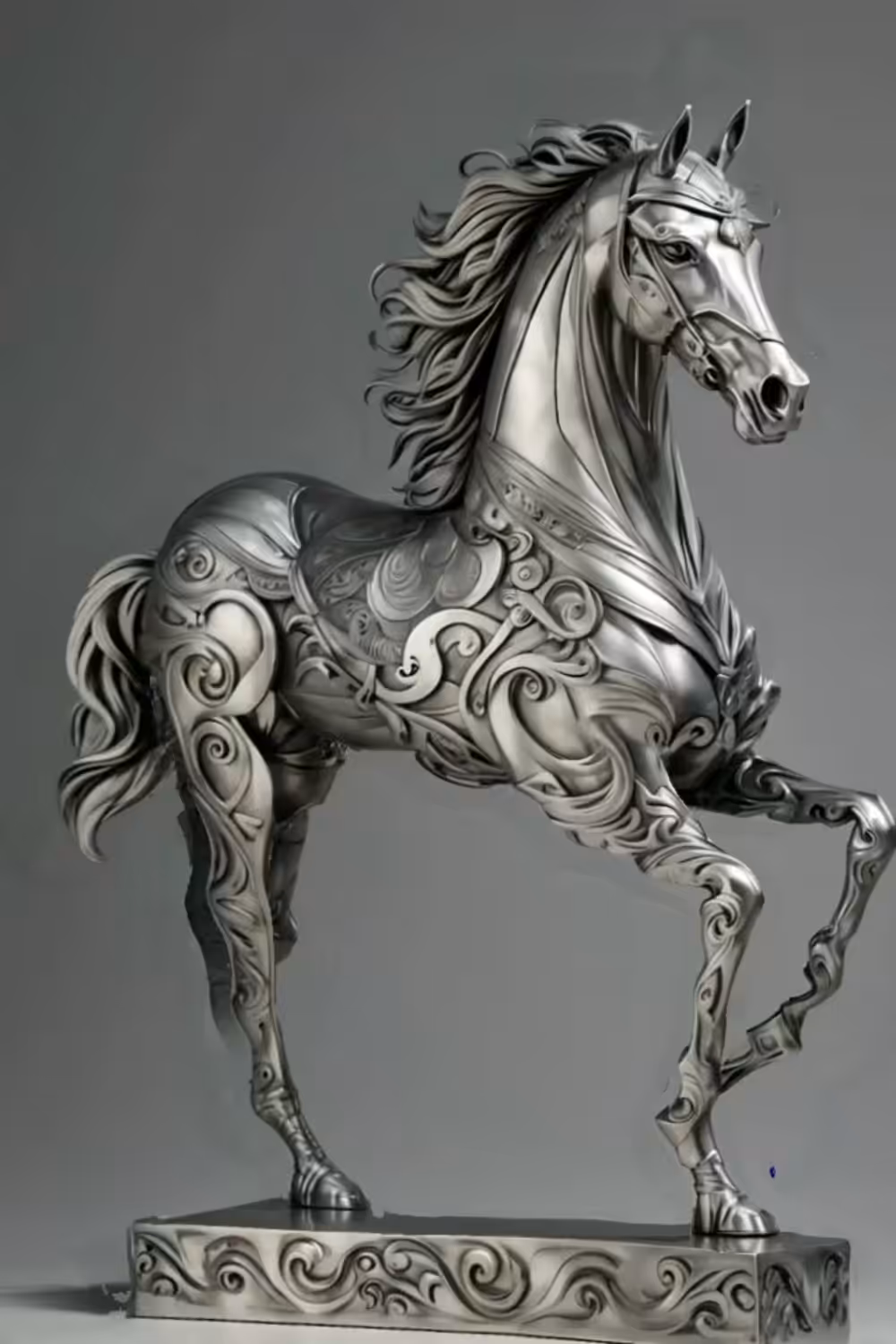Elysian Stallion - Silver Sculpture - #tezoslines
