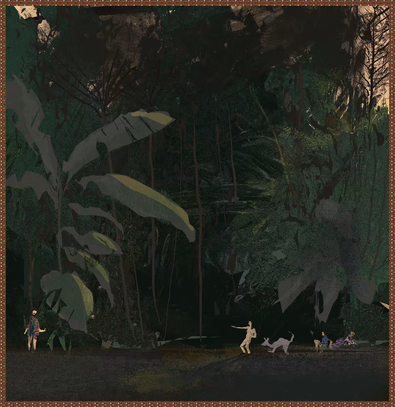 Deep inside the forest I found a group of strange people taking a bath