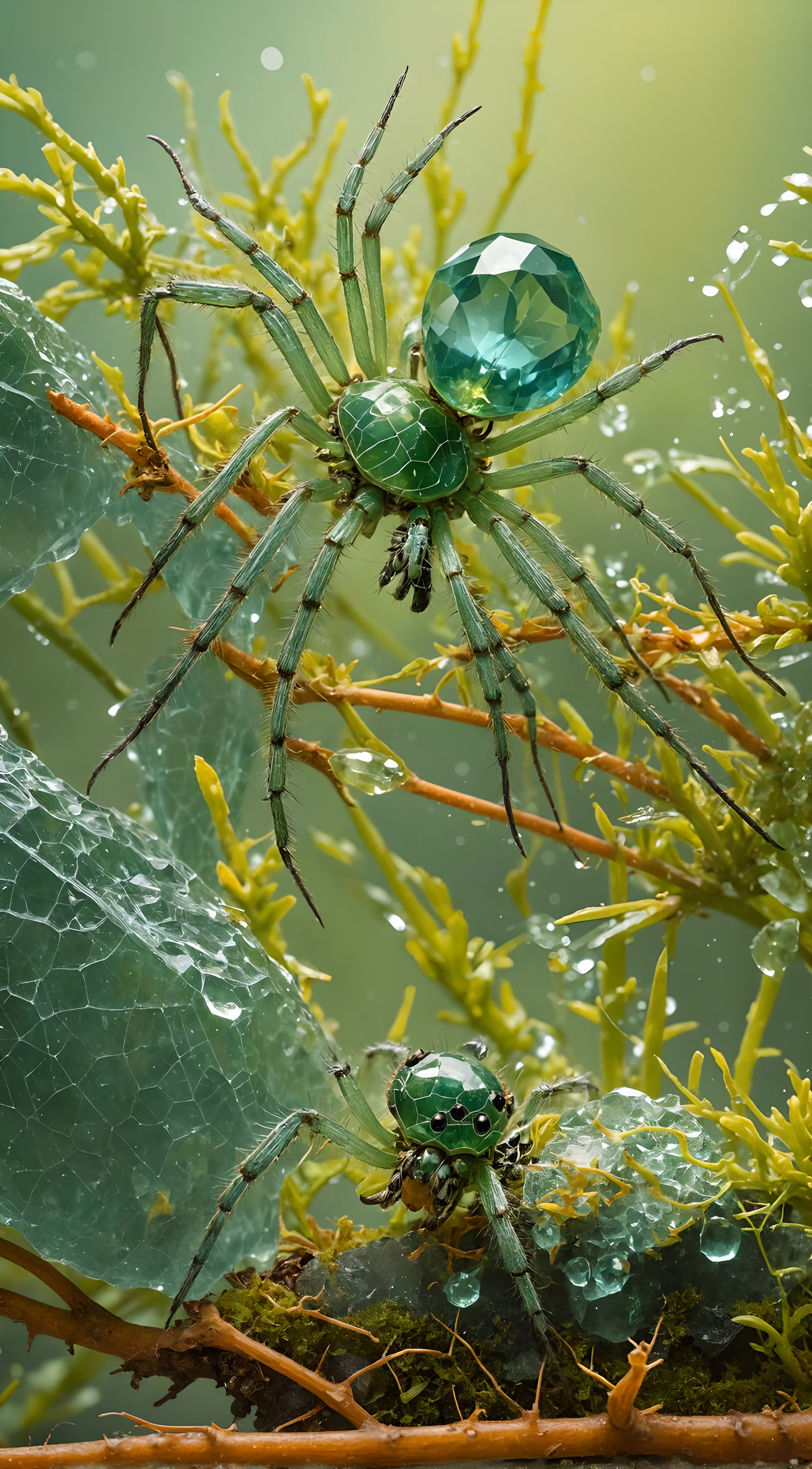 Acid Green Aquamarine Spider 8K