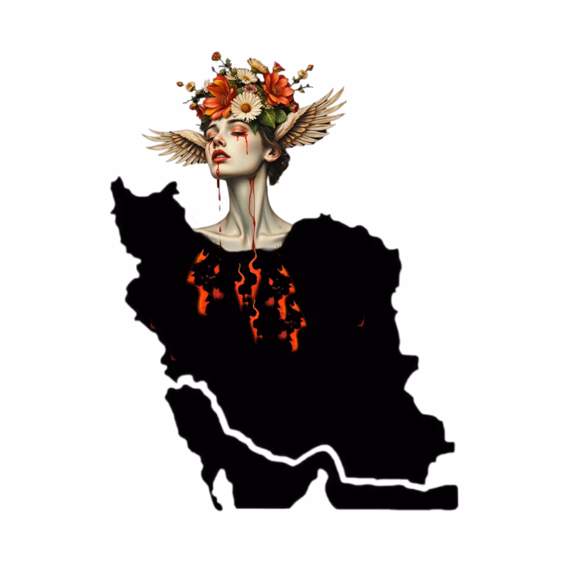 The Iranian flag is two-colored.