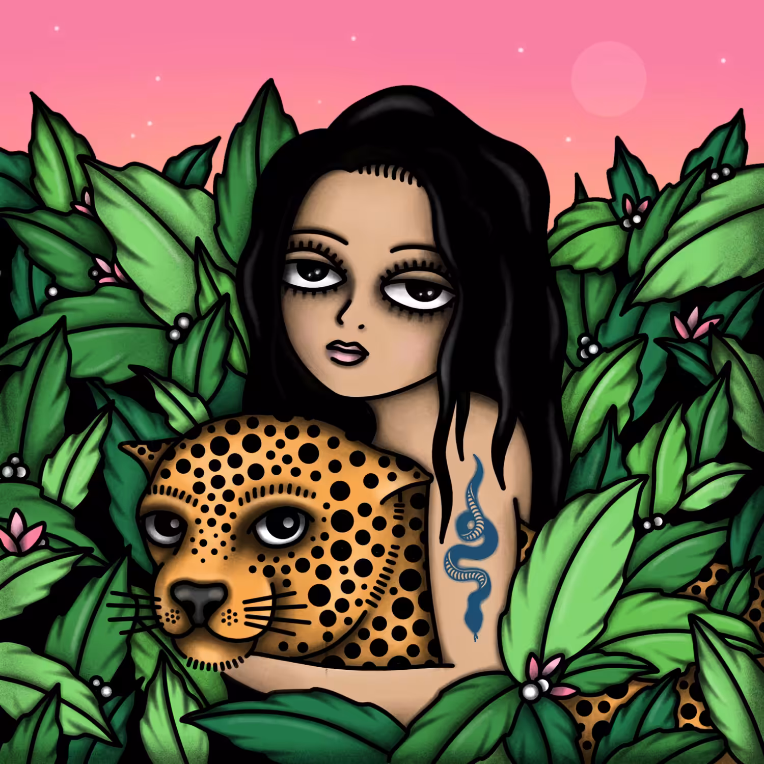 Girl With Leopard
