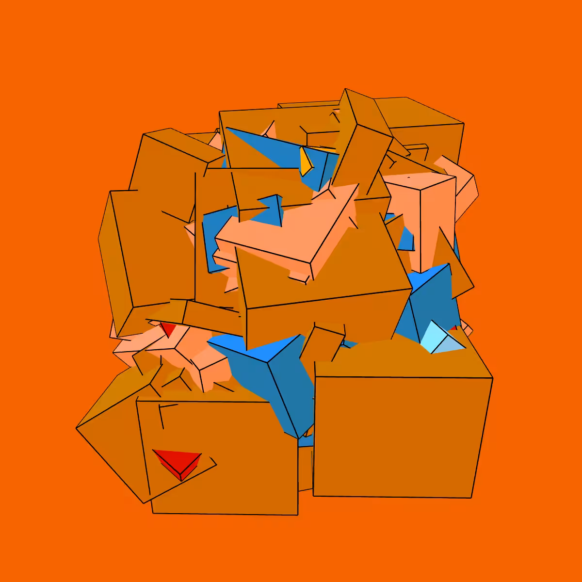 Asymmetric stacked boxes #13