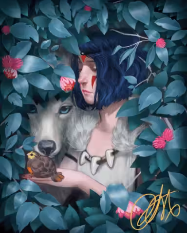 Wolf Princess + Physical Autographed Canvas