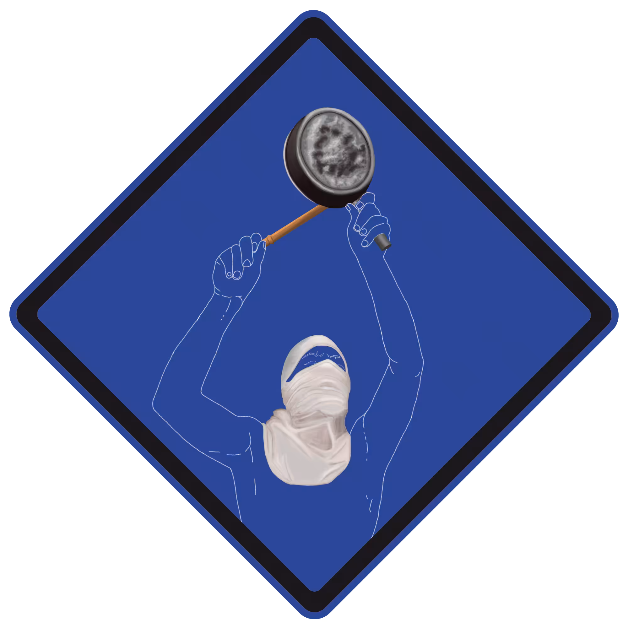 Indicator sign No. 2, citizens striking the area.