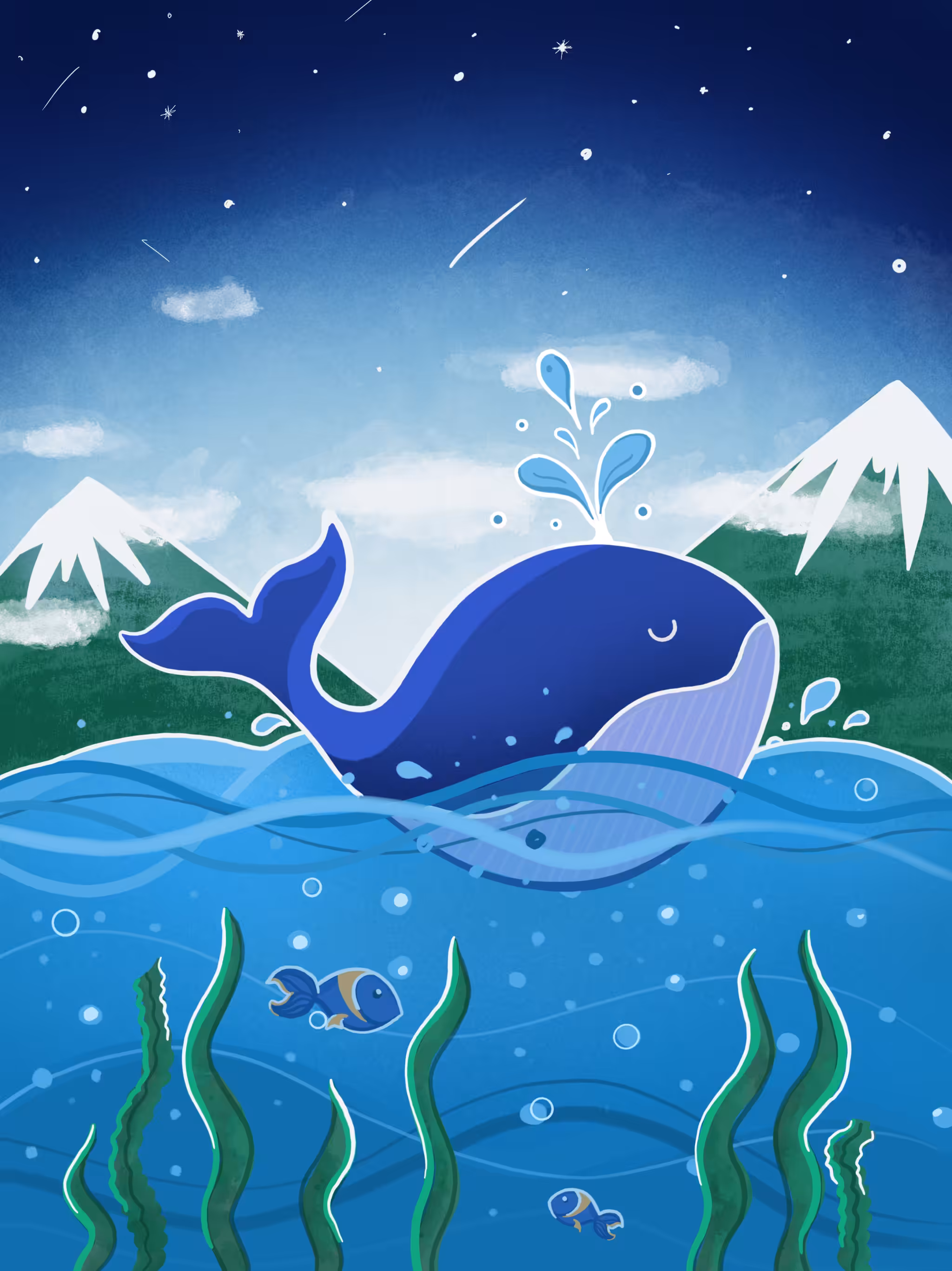 Big whale in the sea