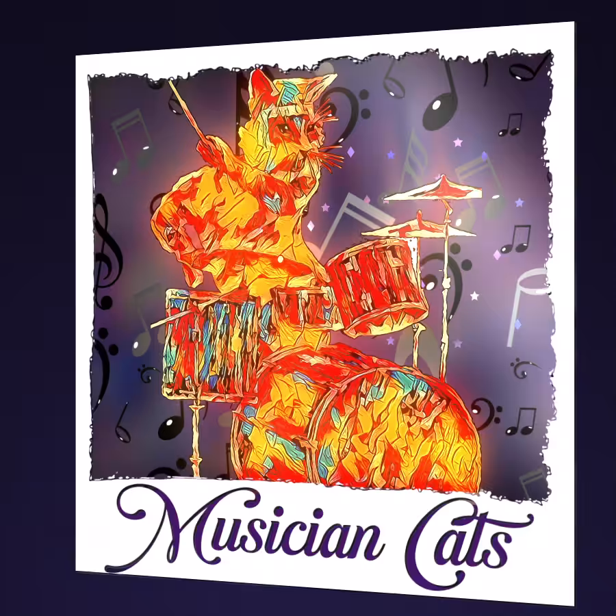 Musician Cats - Drummer