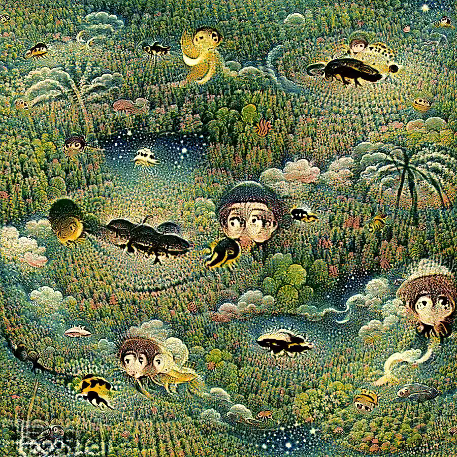flying over forest