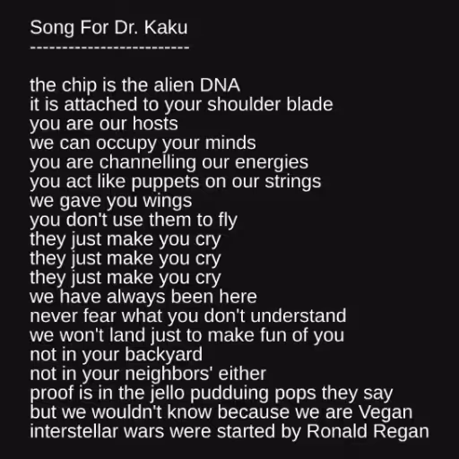 Song For Dr. Kaku
--...