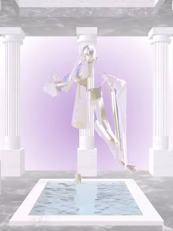 HeavenComputer: The Treading Water Shimmery Violet Garden Woman #452