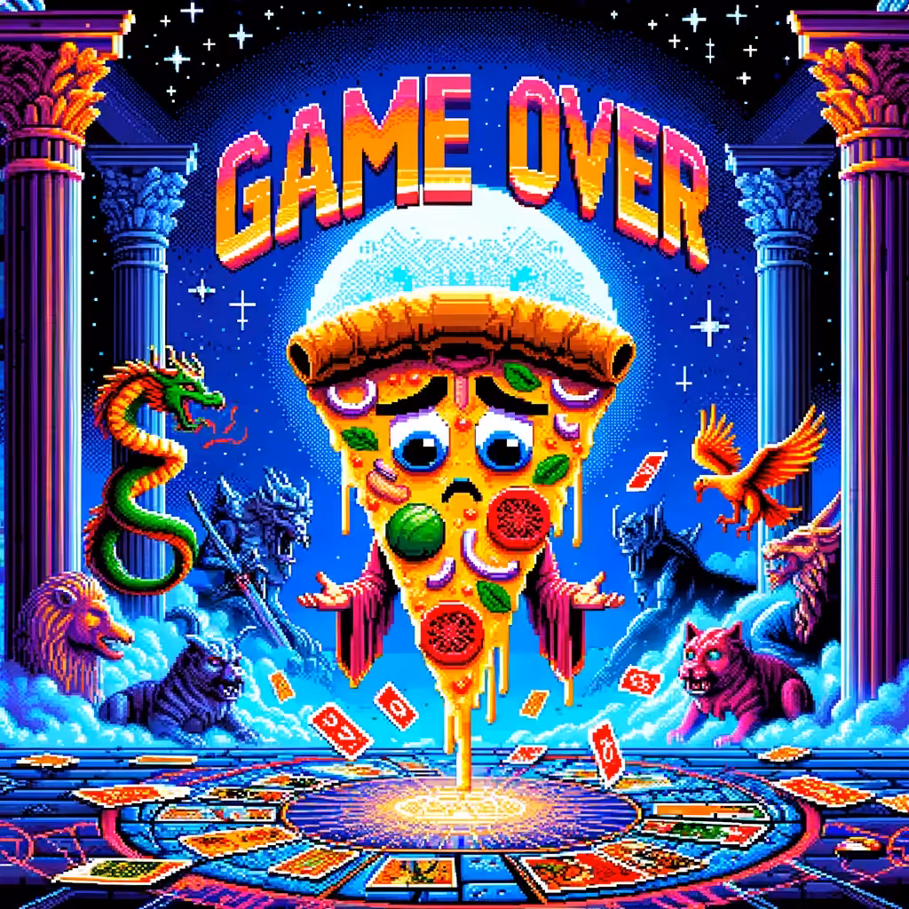 Pizza Pixel Art: A Mythological Drama