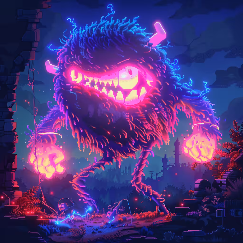 Neon Lamp Monsters on Base #15