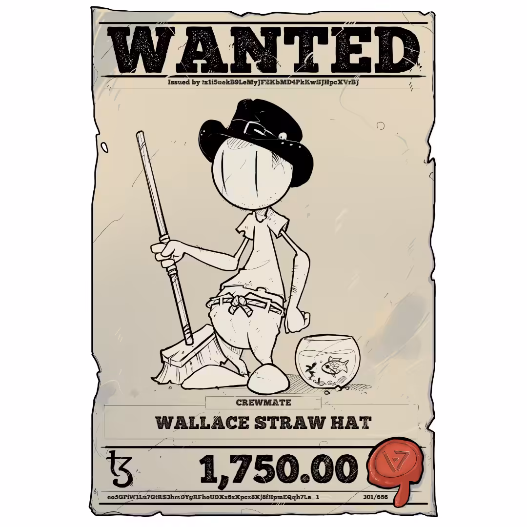 WALLACE STRAW HAT | TEZOS PIRATE 301/666