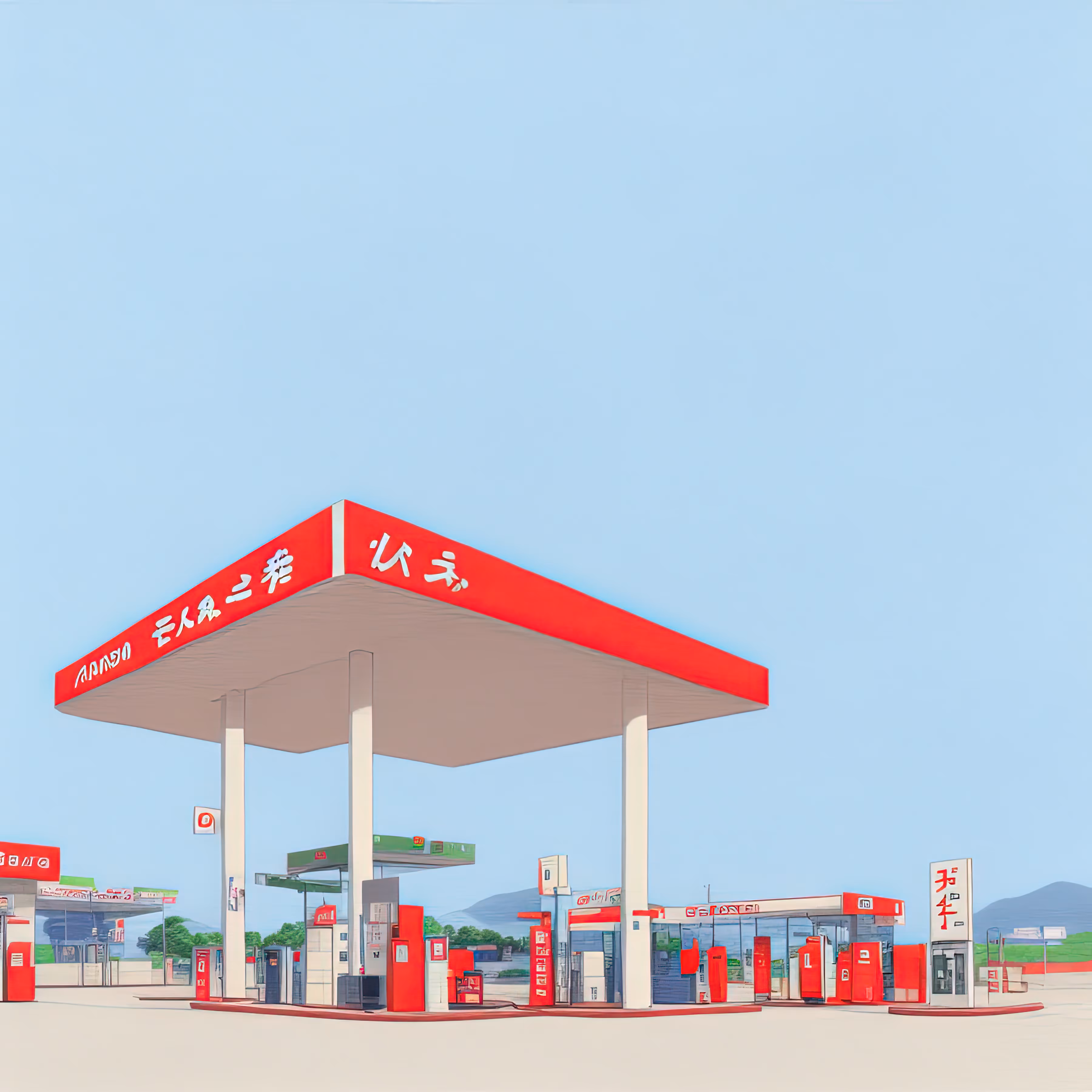Japanese GenArt Collection: Gas Station 3 I Gasorinsutando I ガソリンスタンド
