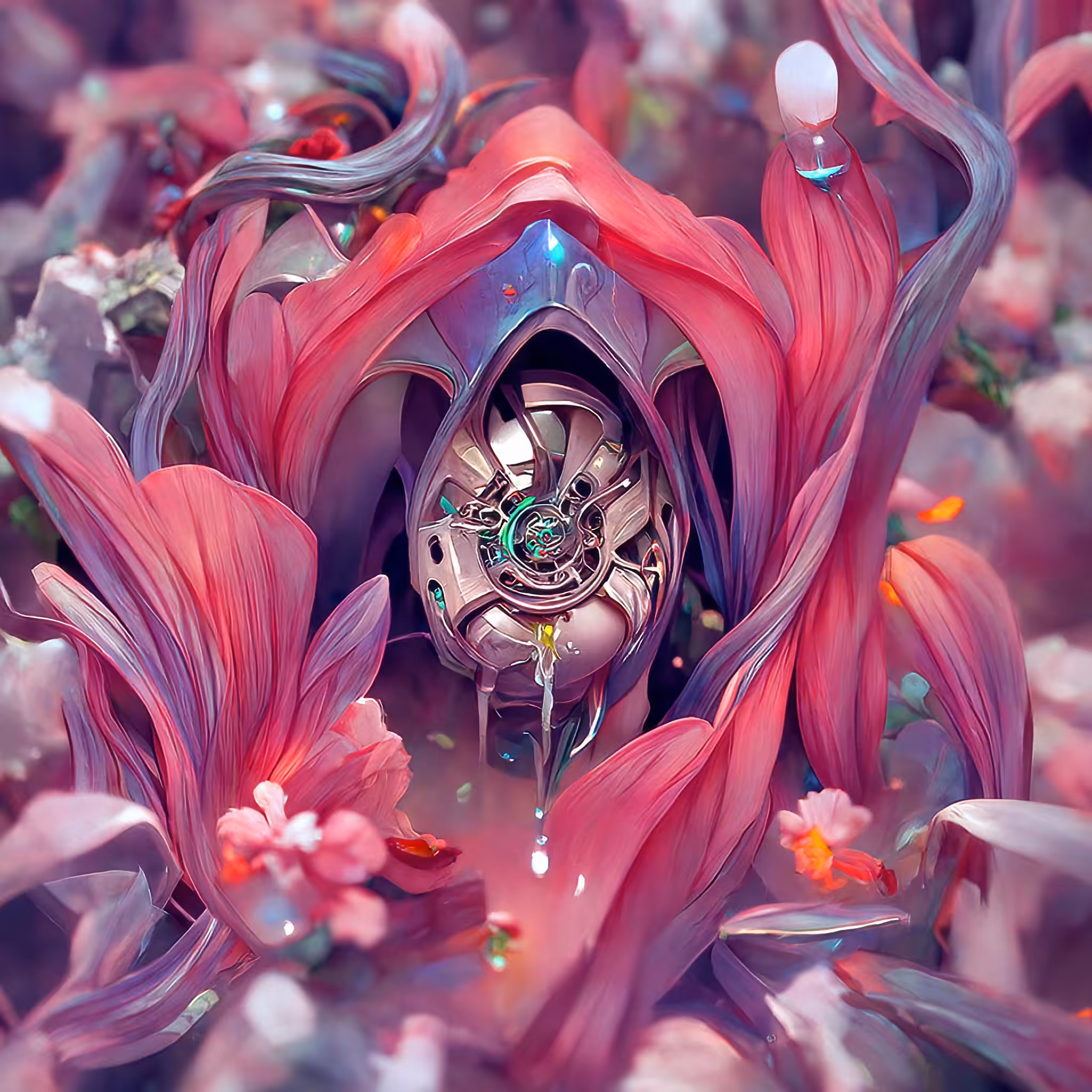 Bionic Pink Flower Blossom Heart