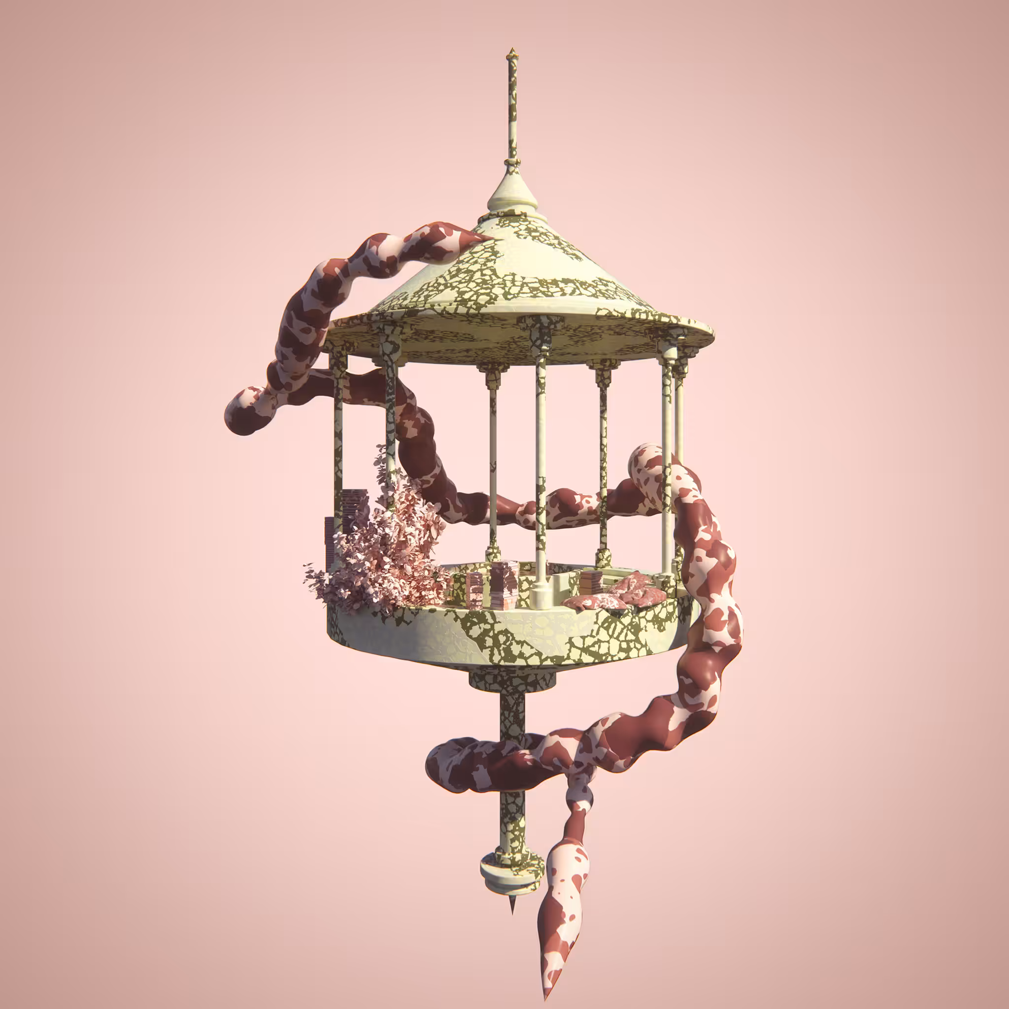 Island for watching fish spring Visual