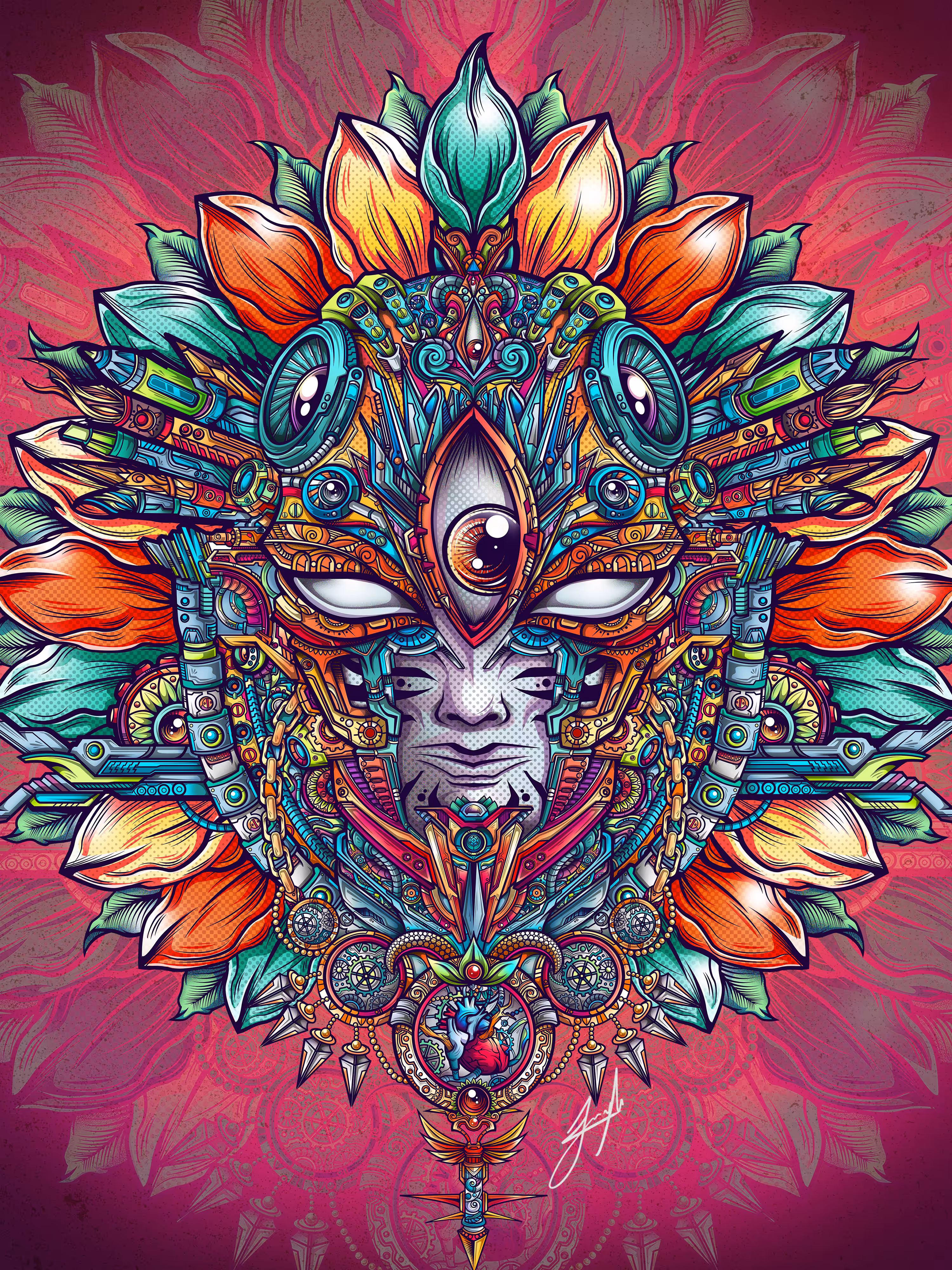 The heart of the mask 