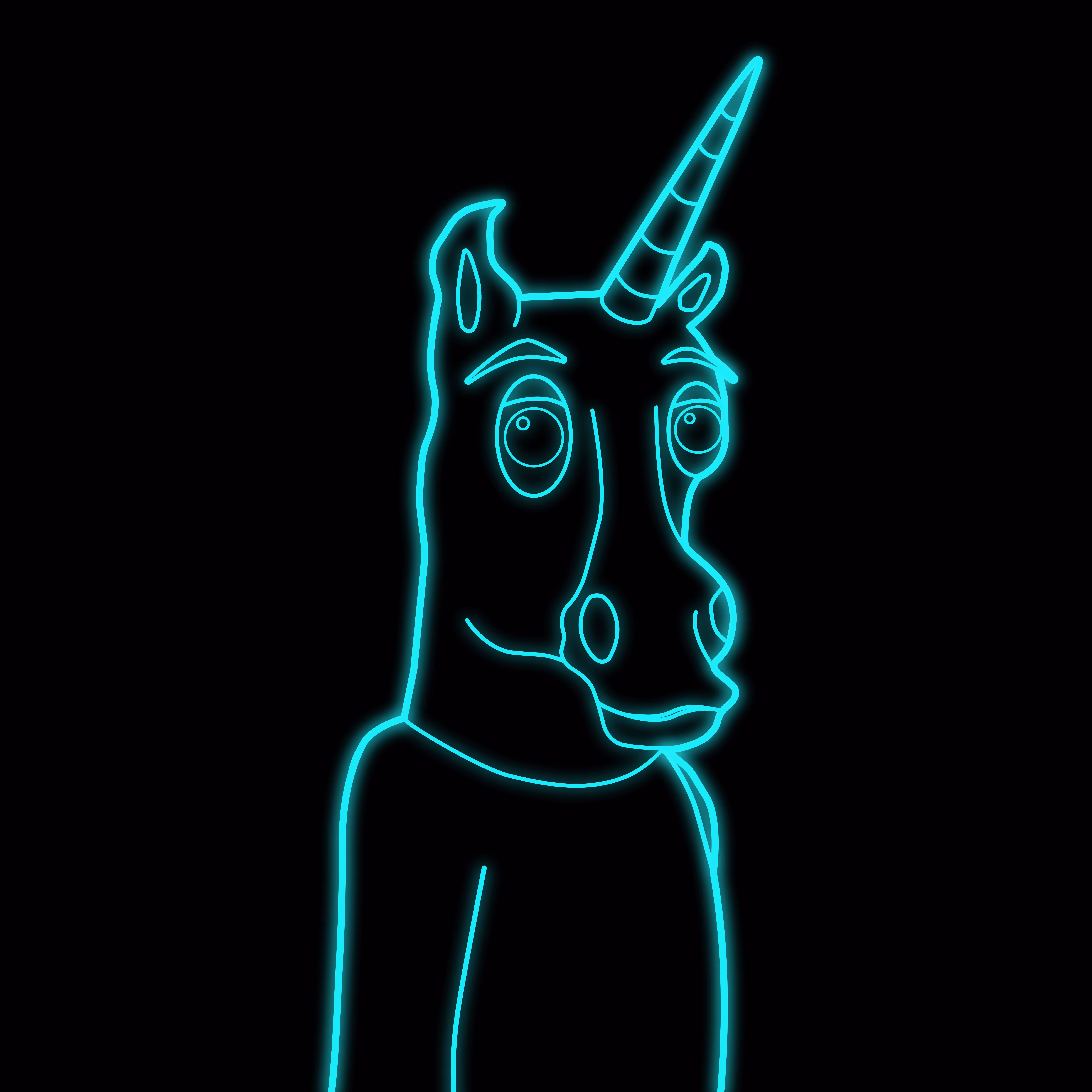 Awesome Unicorn - Blue Neon #113