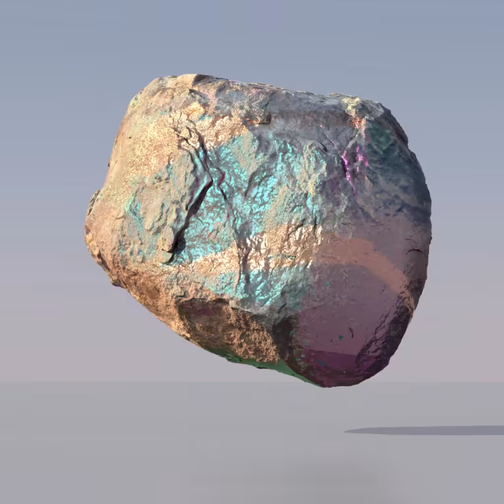 Found Boulder, Porcupine Wash #1, (Iridescent Trail)