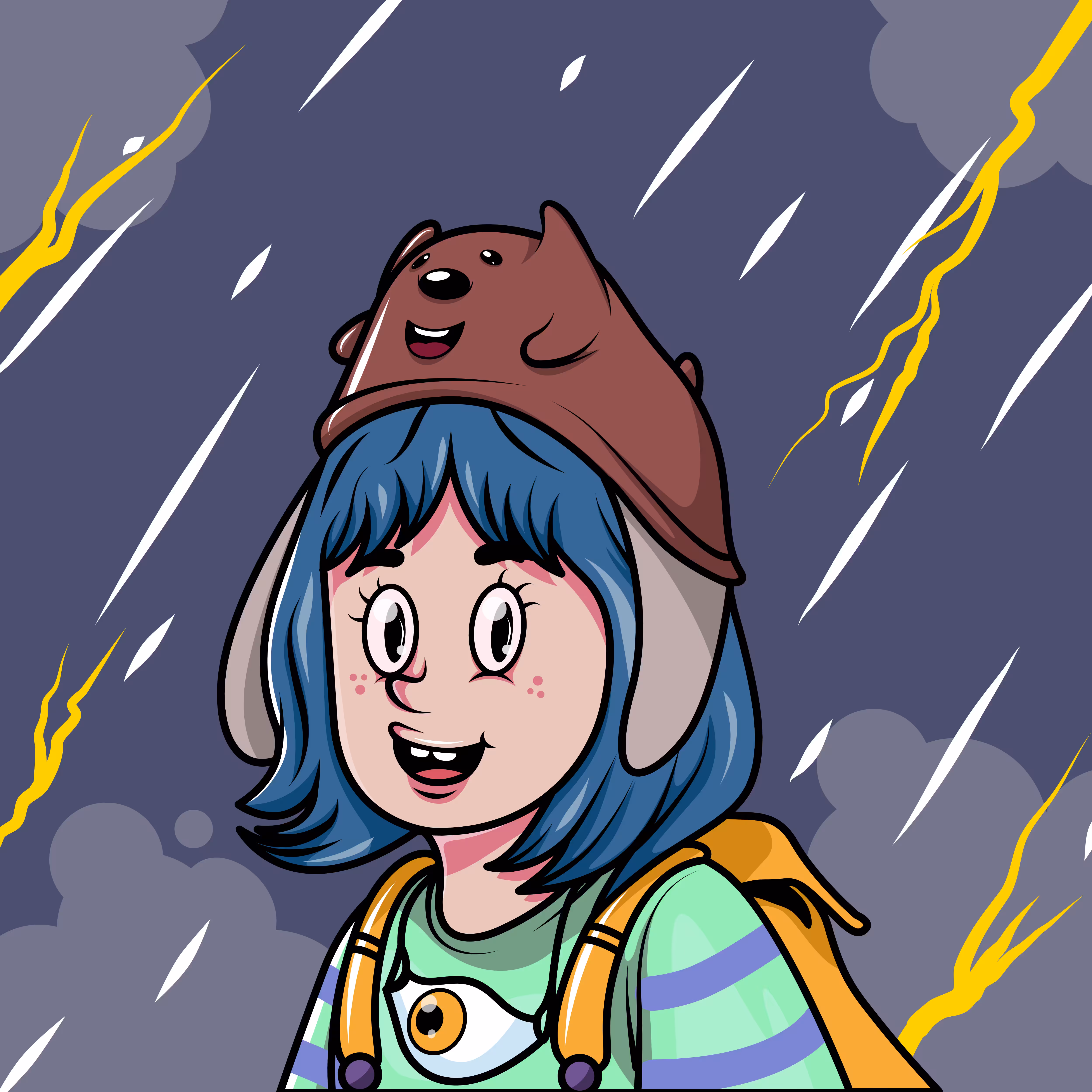 caught in the rain