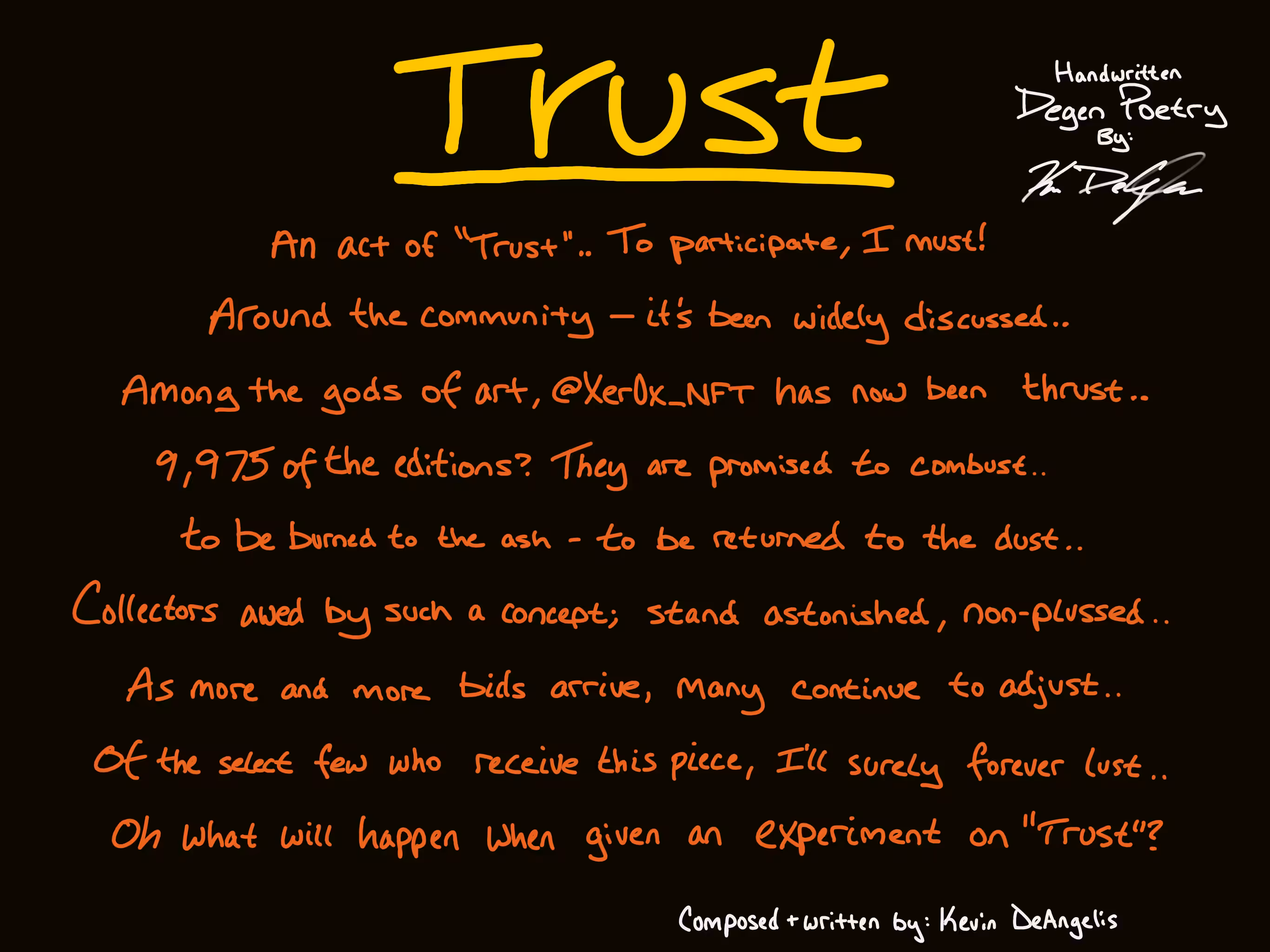 Trust (Handwritten "Degen Poetry" Edition)