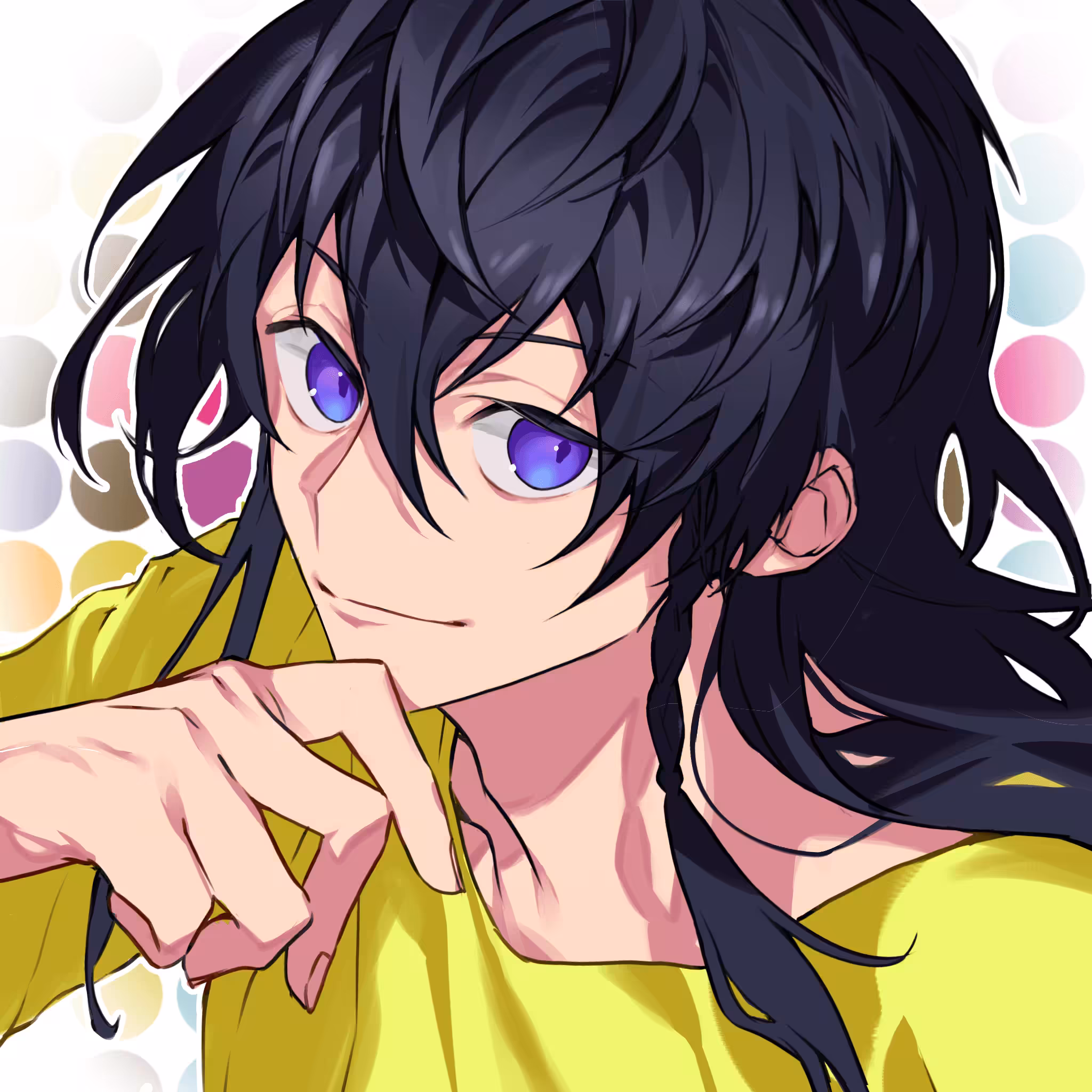 Long hair smile boy