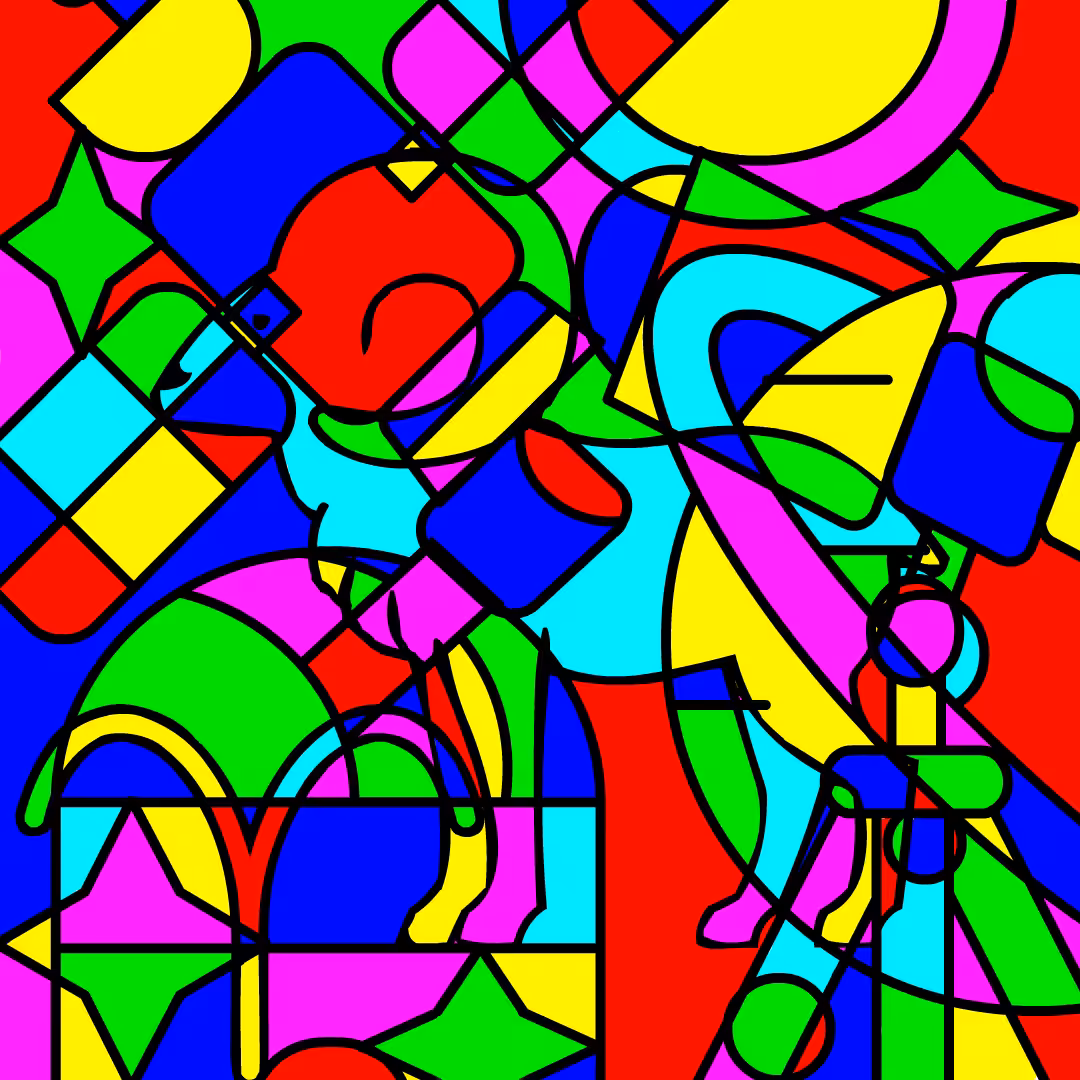 Aries hidden in stained glass