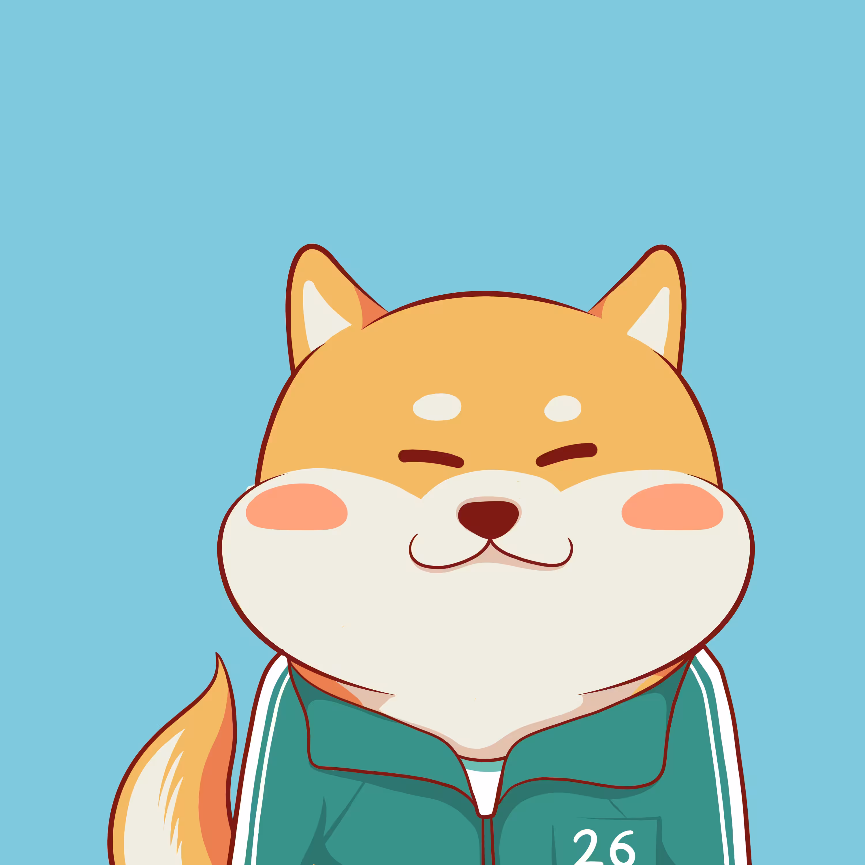 Cutes shiba #007 with squid game style