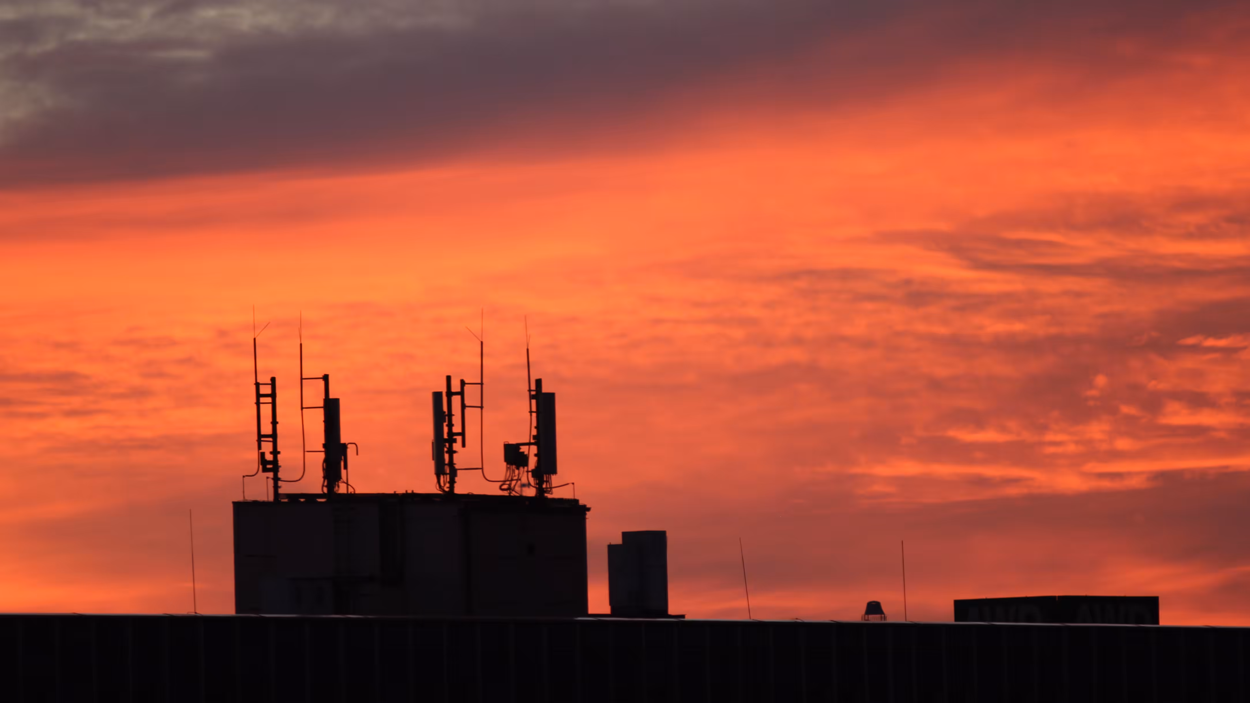 amazing sunset over the rooftops