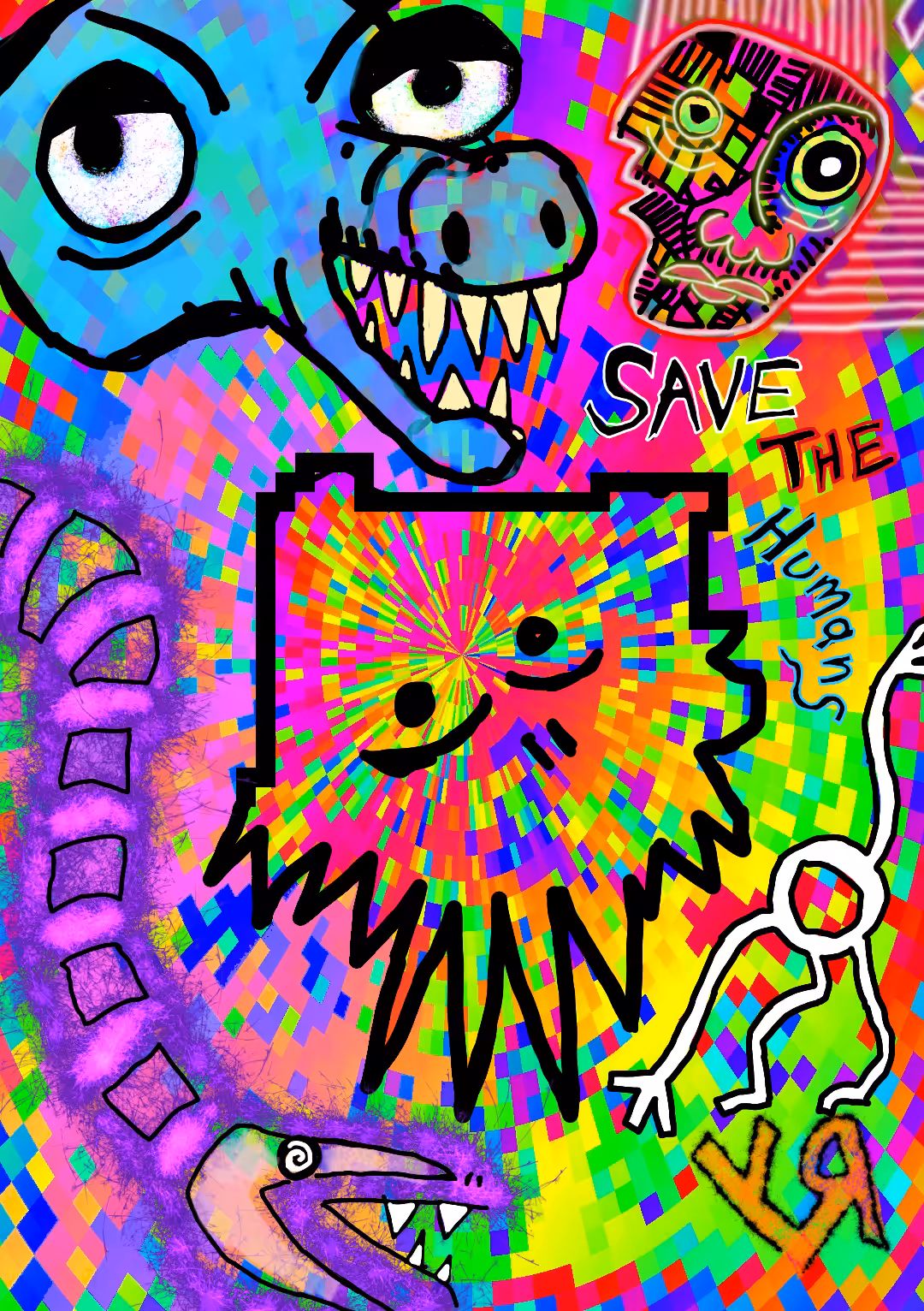 Post-Apocalypse ARTZ: "Save the Humans" by Richard F. Yates (Holy Fool)