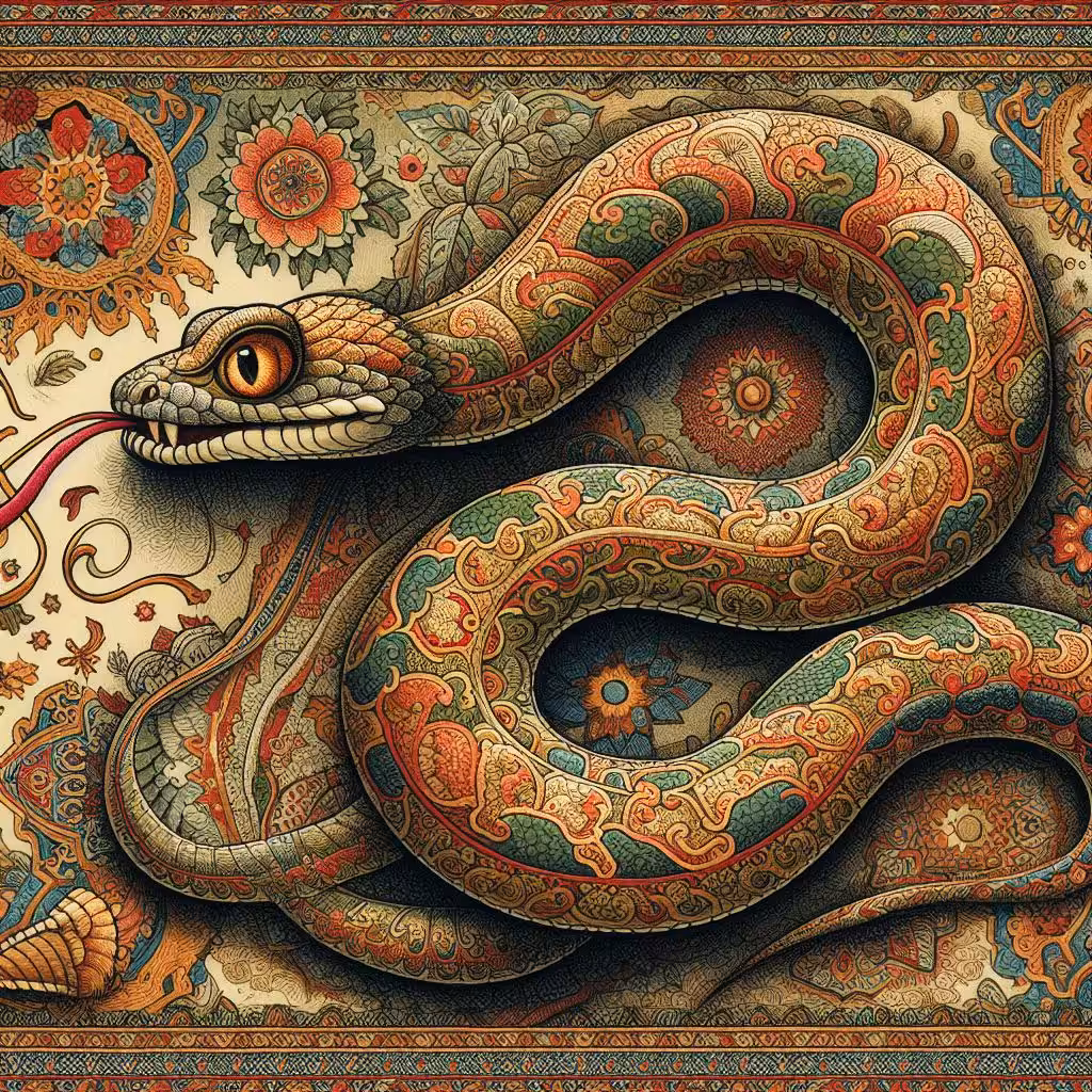  Persian Carpet Art and Snake 