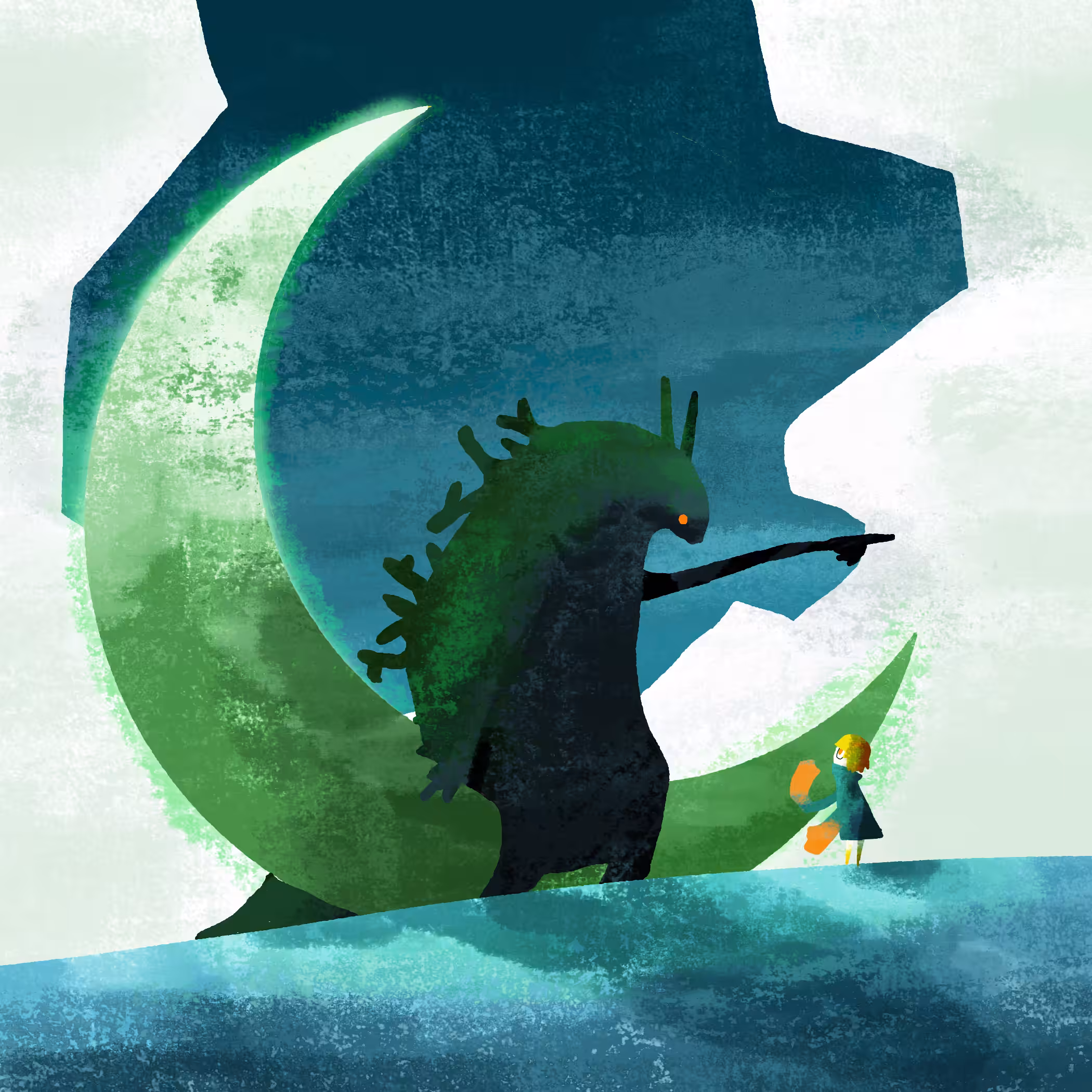 Over the green moon