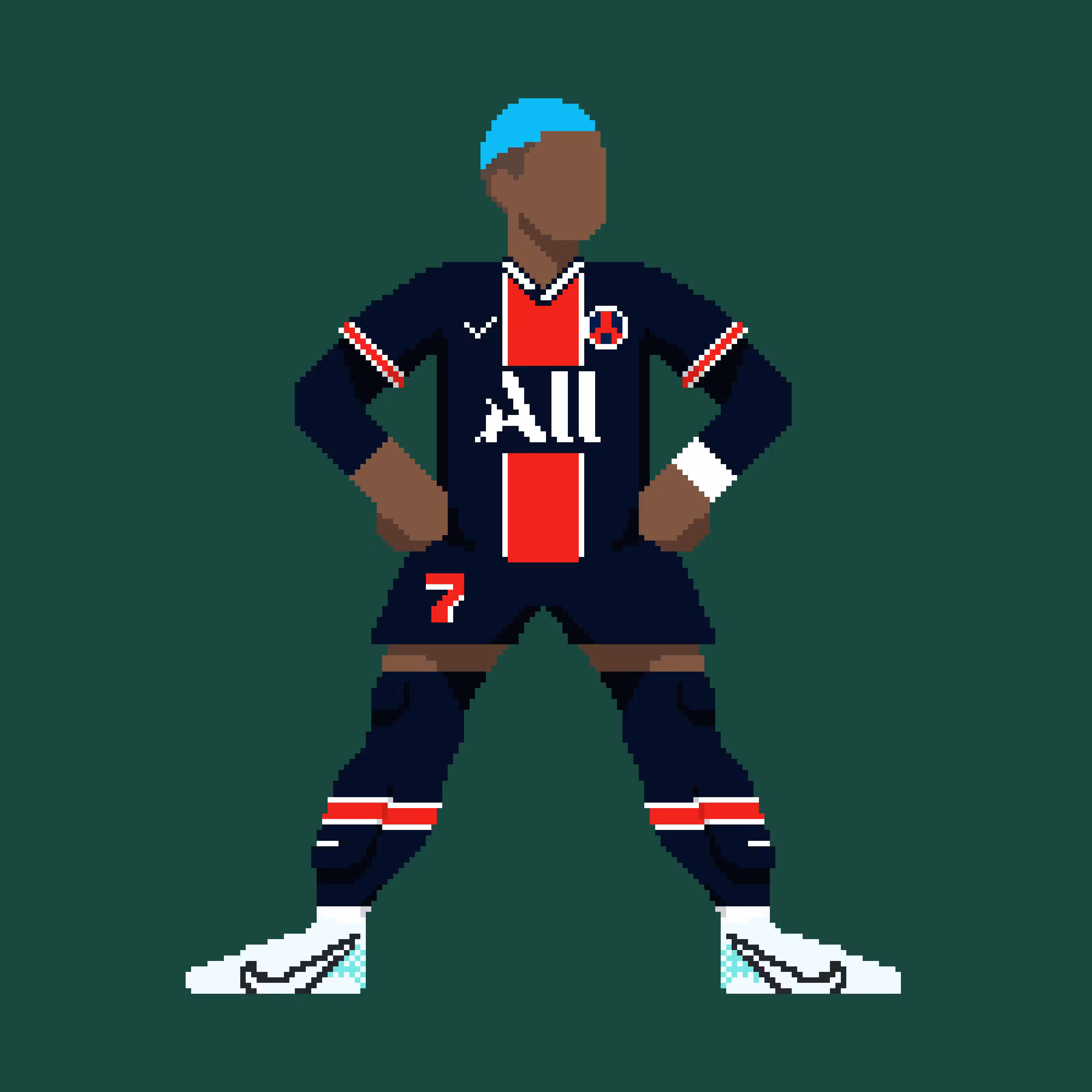 K. MBAPPE • PSG / BLUE HAIR