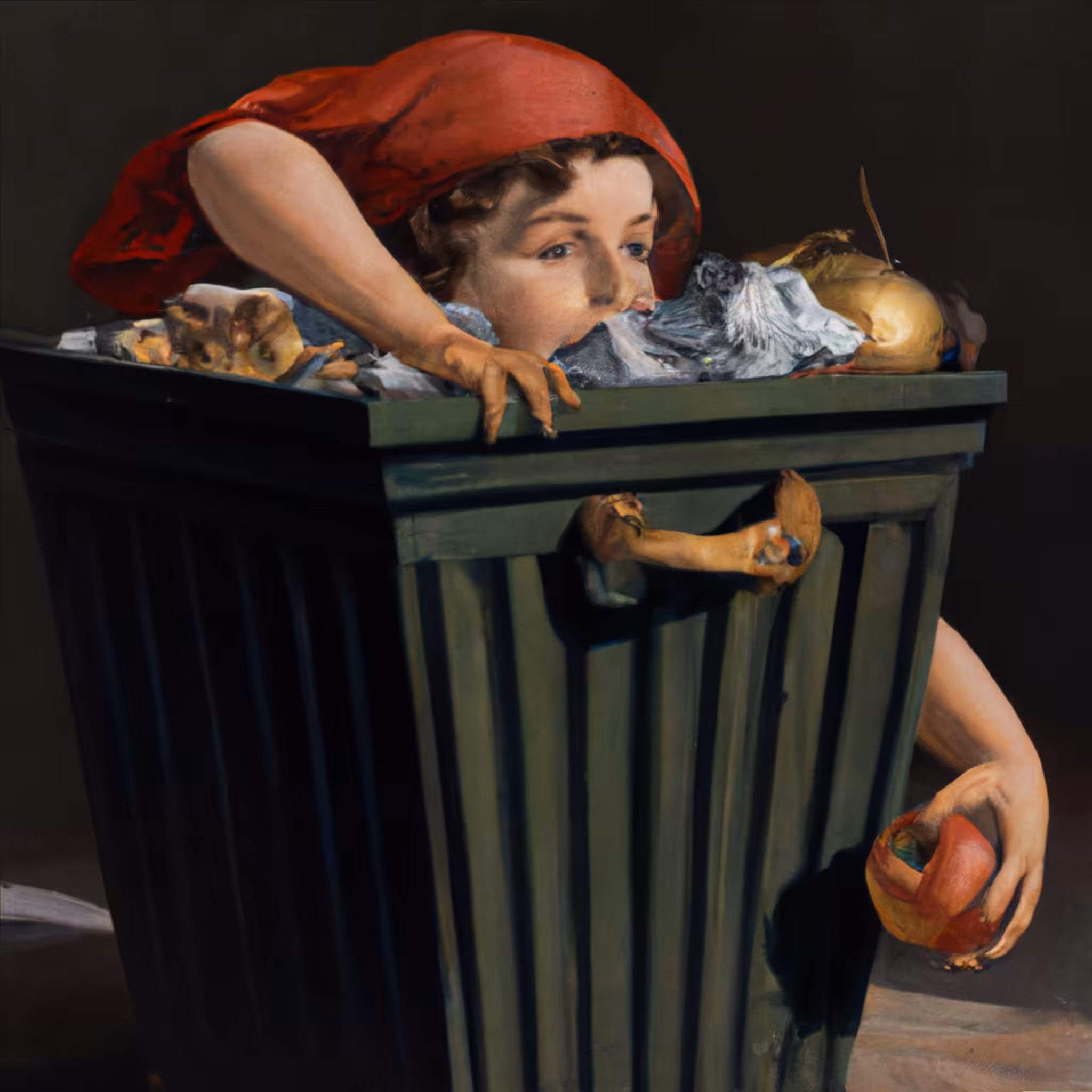 "Boy with Basket of Garbage" by Caravaggiani