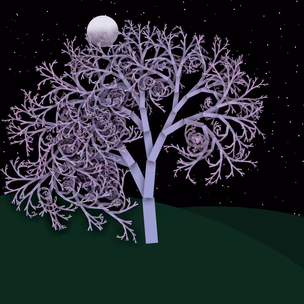 Moonlit Trees of Iterative Fractal Chaos #3