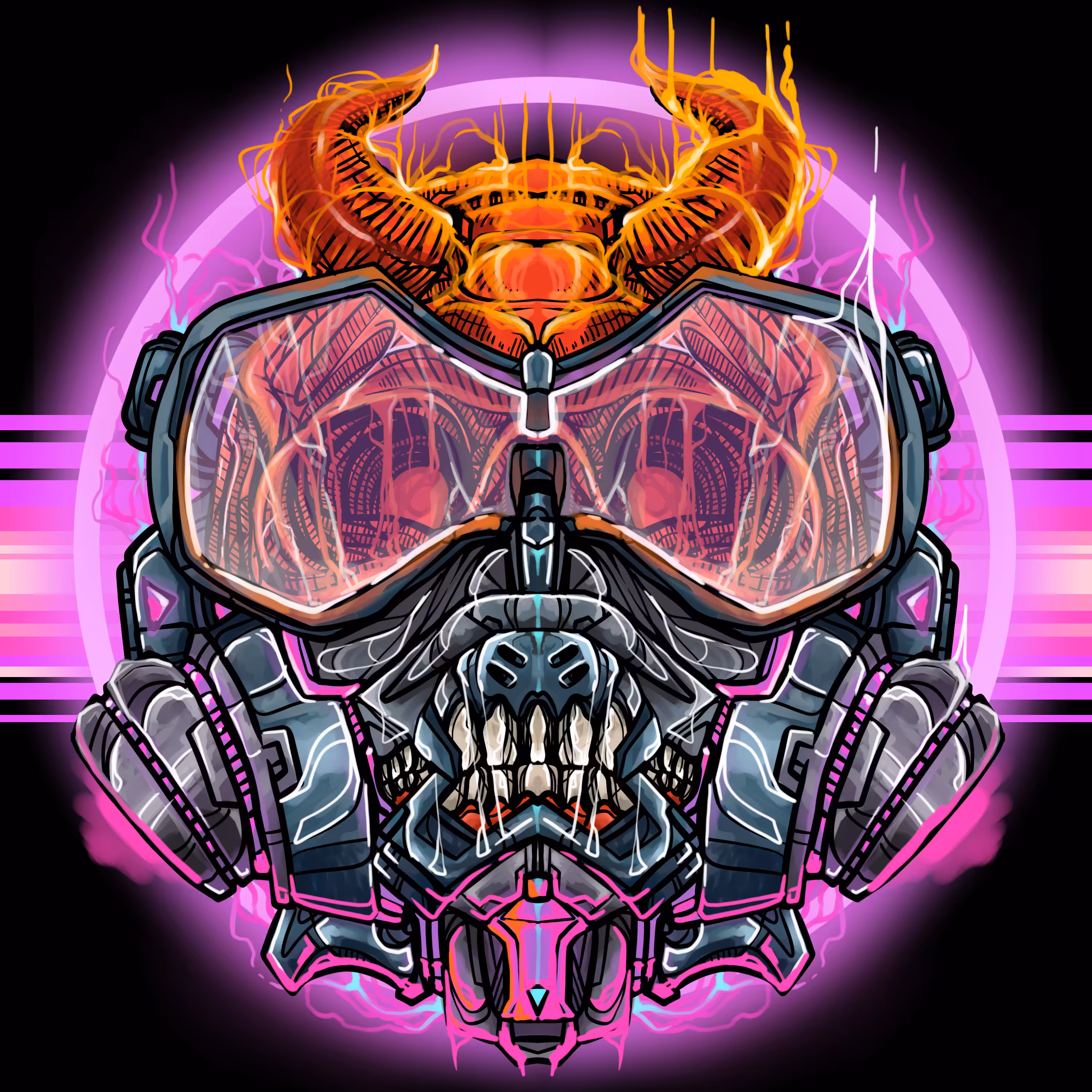 Fire Skull cyborg