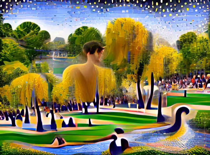 Abraham's First Works: Georges Seurat paints a park and a river