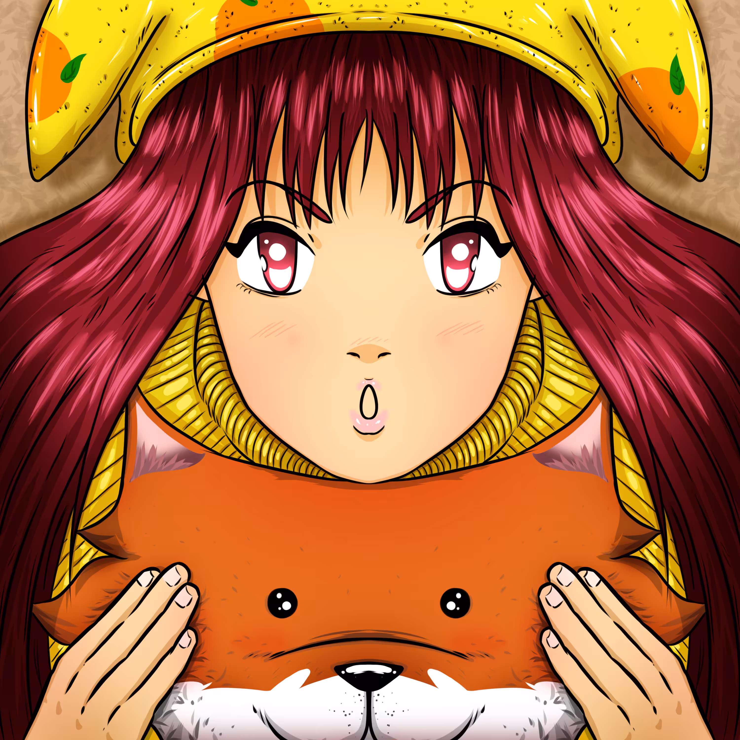 Fox and Red Hair Girl