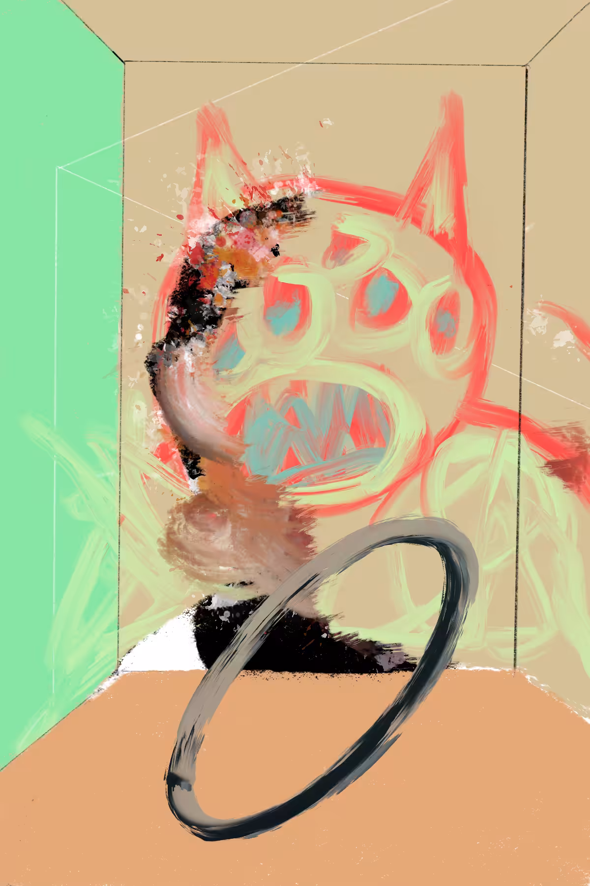 Study of AR Sculpture In A Vitrine and PFP monster
