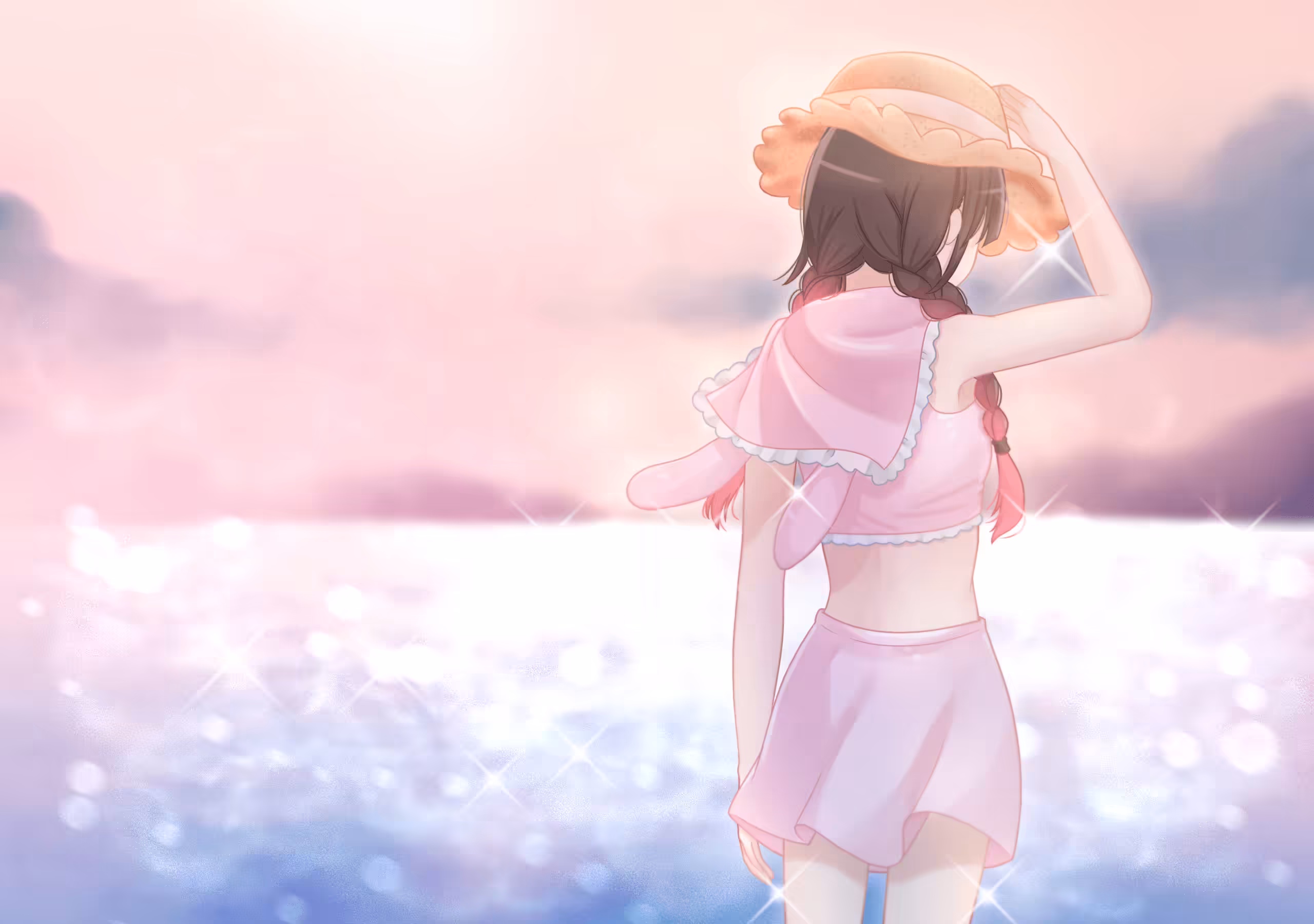 A girl and summer breeze