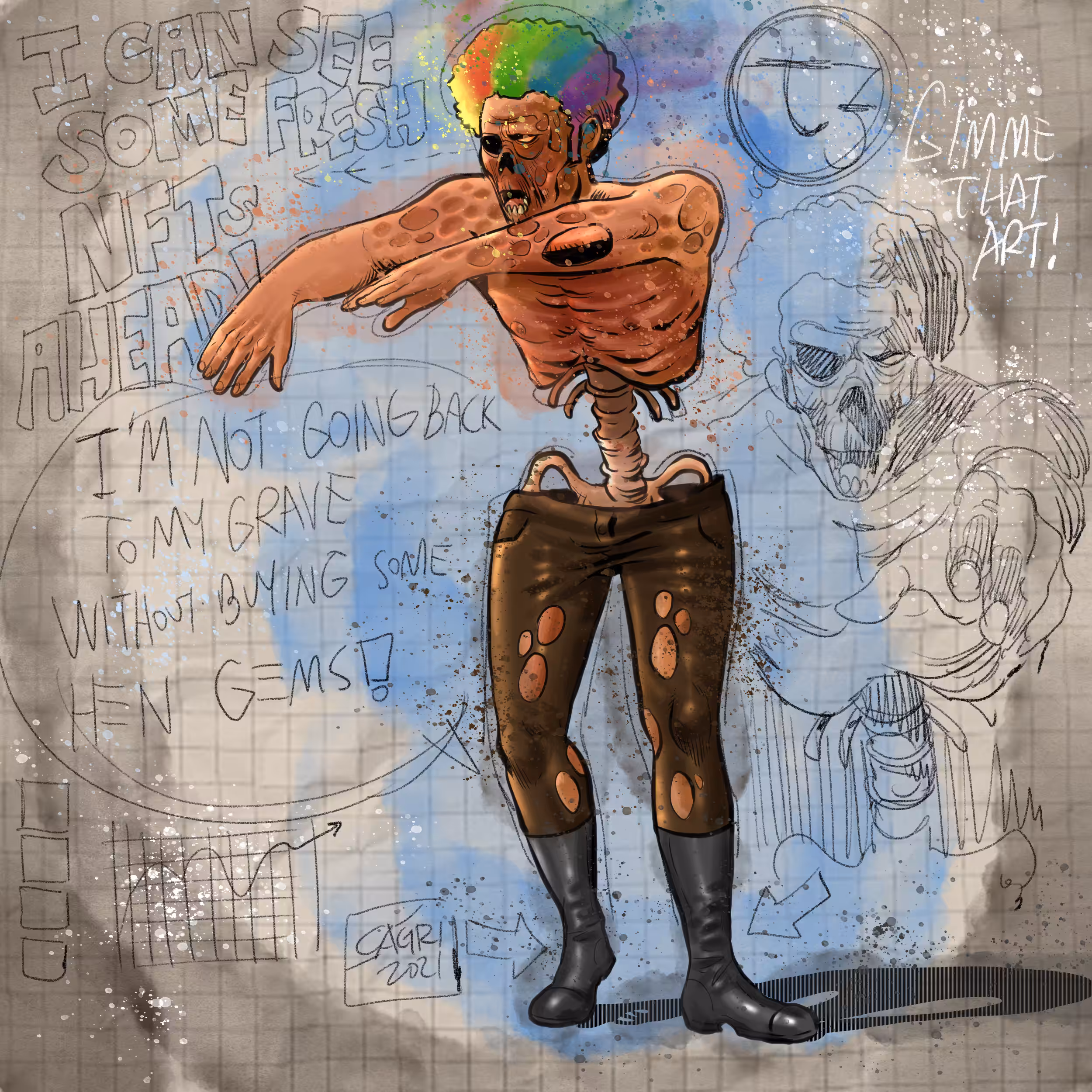 'H=N ZOMBIE$', ANIMATION FRAME #12